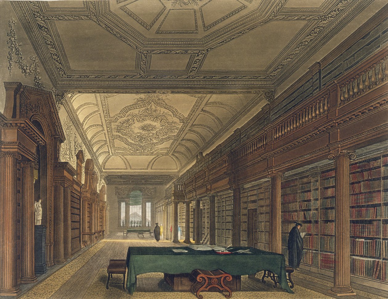 Interno della Biblioteca di Christ Church, illustrazione dalla 