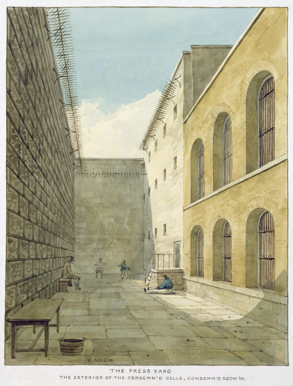 Il Cortile della Stampa, Prigione di Newgate da Frederick Nash