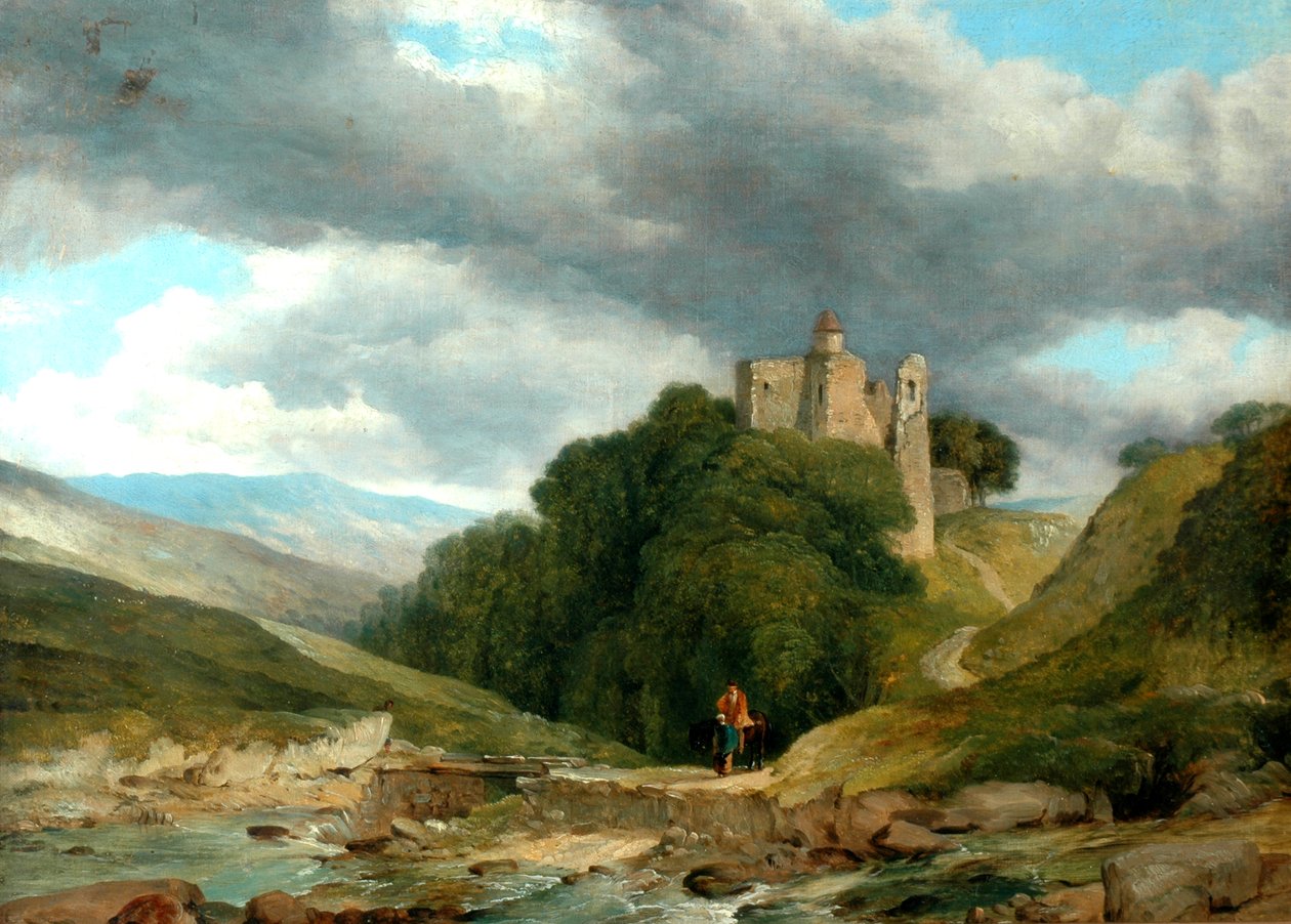 Paesaggio con castello in rovina, 1864 da Frederick Richard Lee