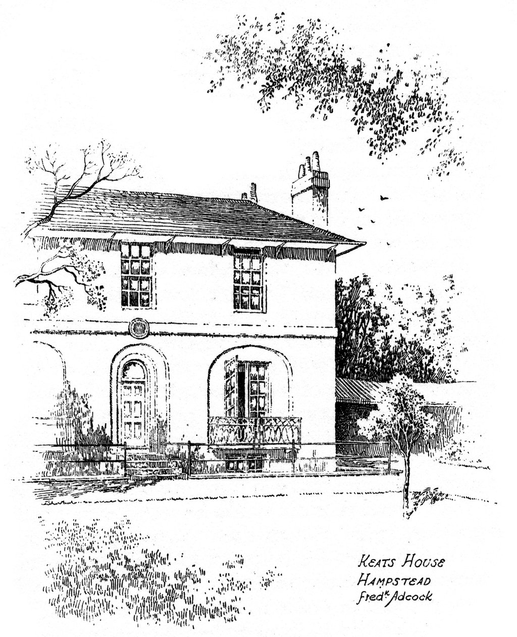 Casa di Keats, Hampstead, Londra, 1912 da Frederick Adcock