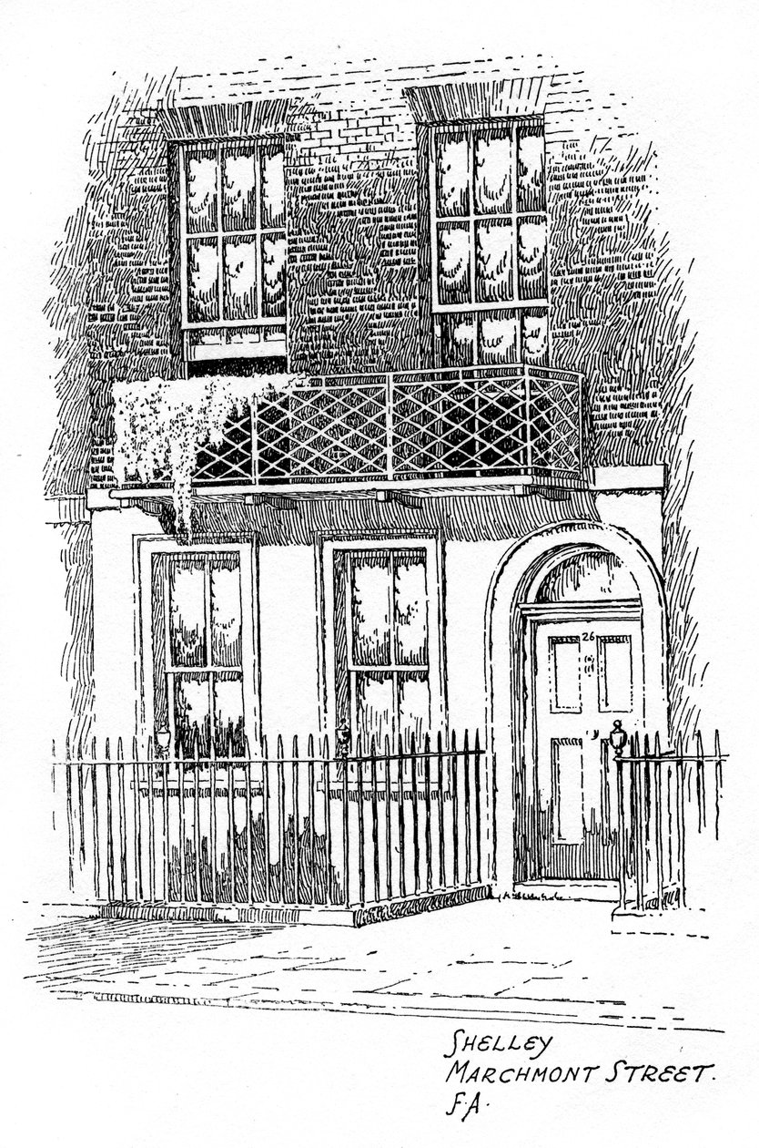 Casa di Percy Bysshe Shelley, Marchmont Street, Bloomsbury, Londra, 1912 da Frederick Adcock