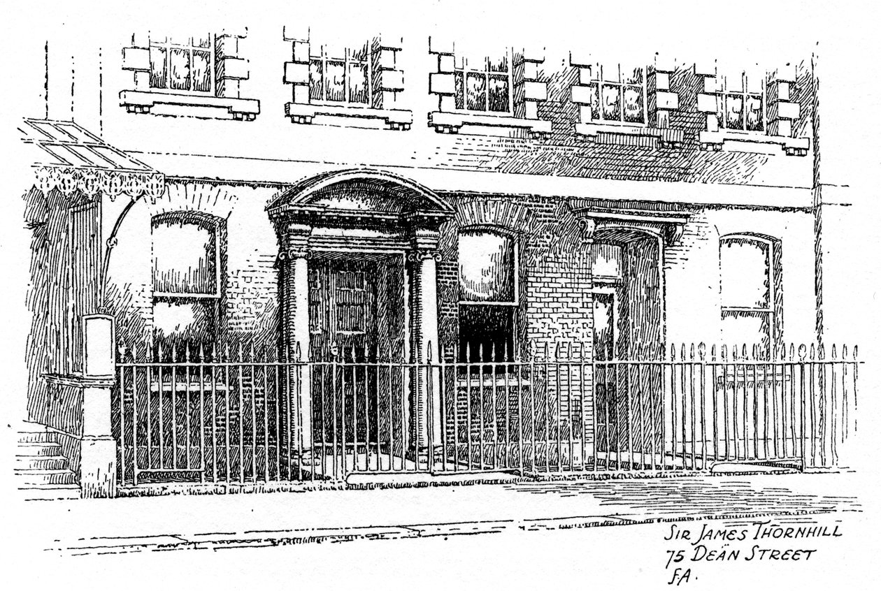Casa di Sir James Thornhill, 75 Dean Street, Londra, 1912 da Frederick Adcock