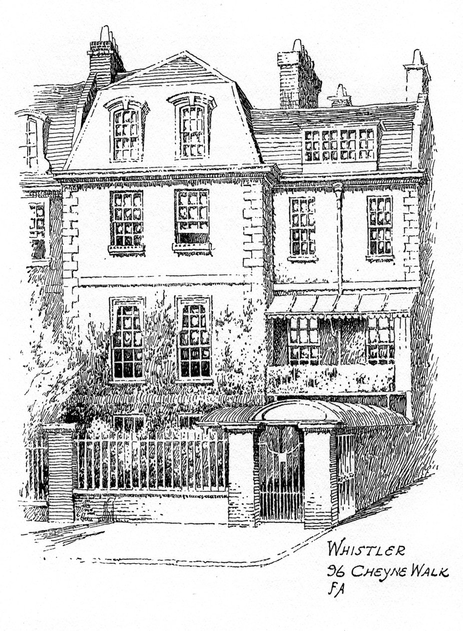 Casa di Whistler, 96 Cheyne Walk, Chelsea, Londra da Frederick Adcock