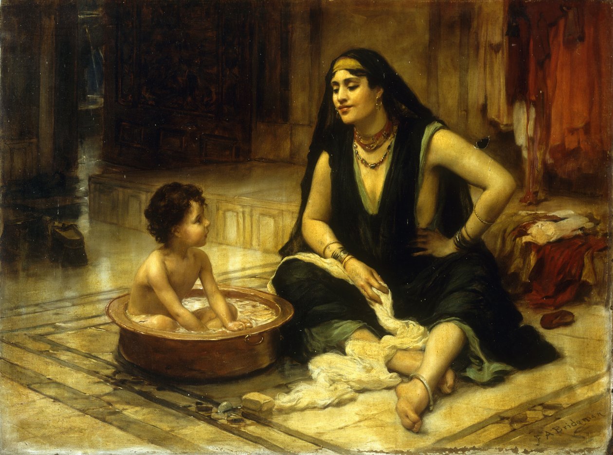 Fellahin e bambino da Frederick Arthur Bridgman