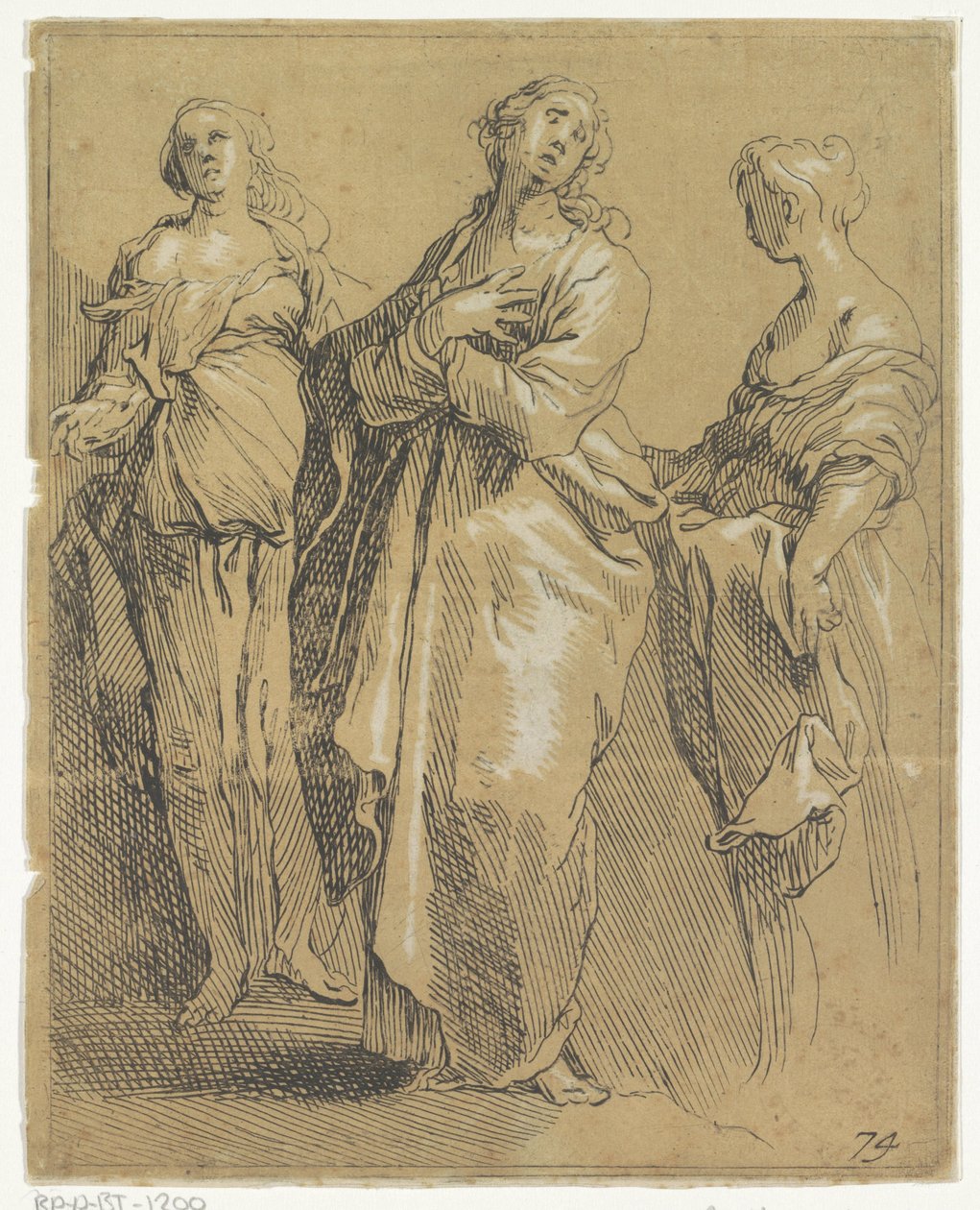 Tre figure in piedi da Frederick Bloemaert
