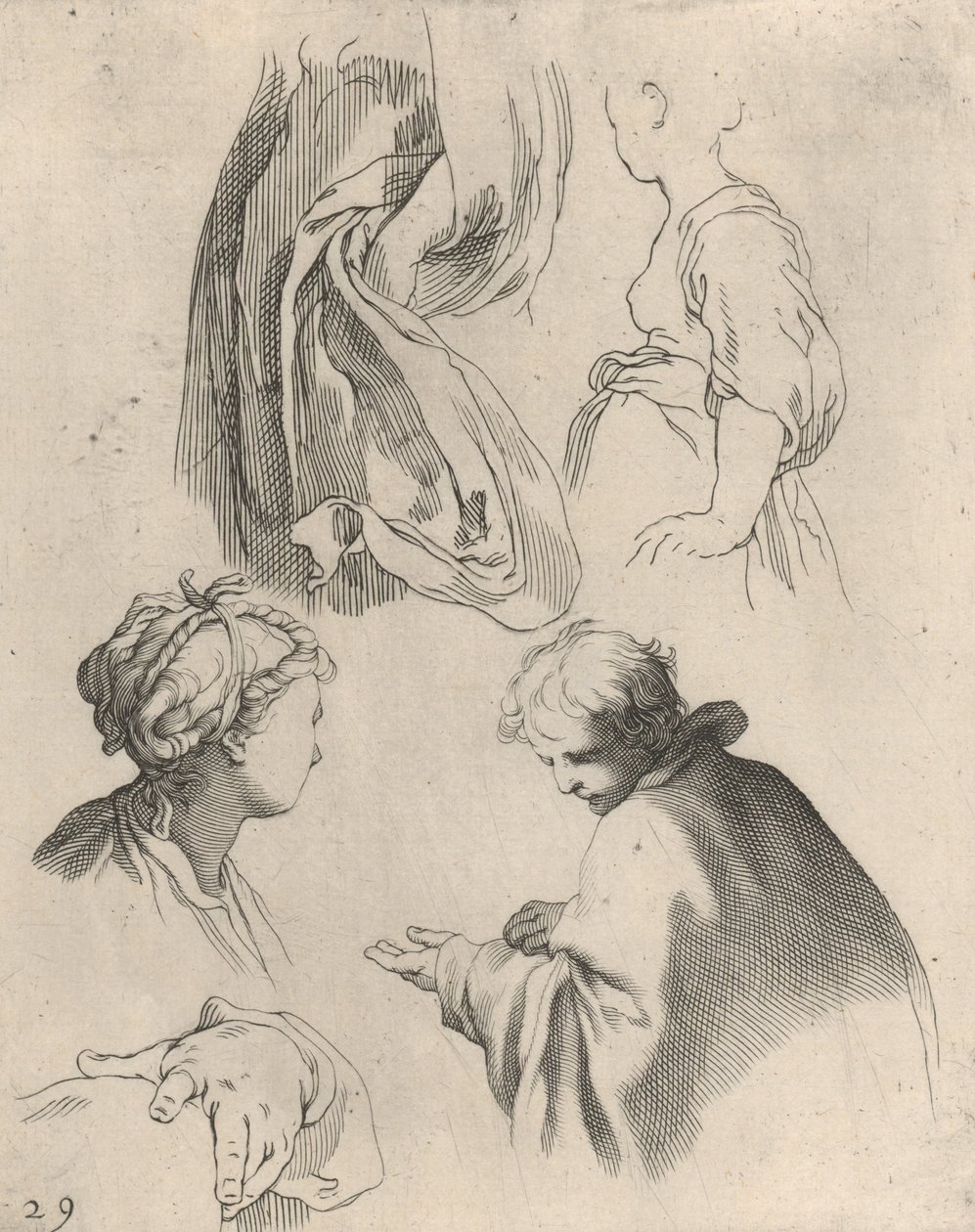 Studi di figure, dal libro di disegni, 1650-56 da Frederick Bloemaert