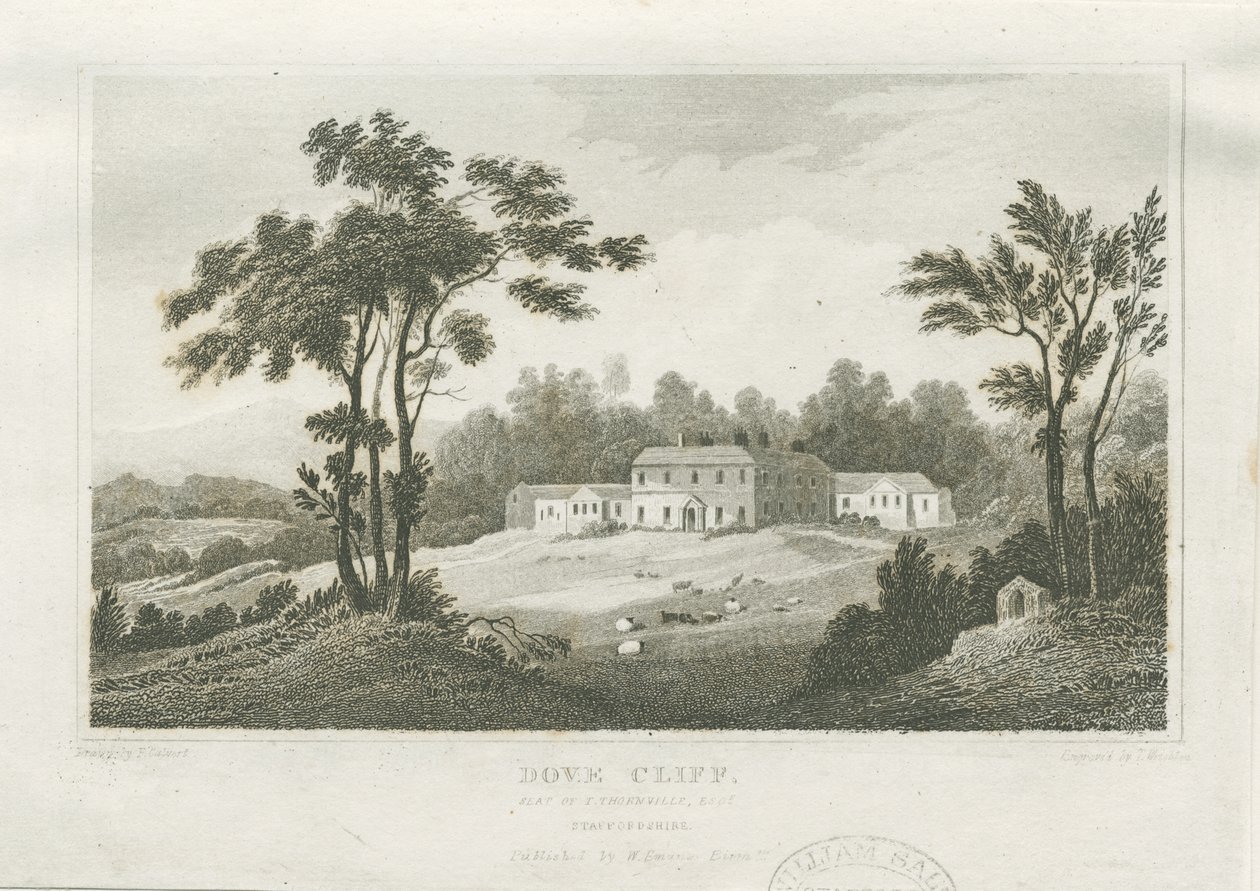 Burton-upon-Trent - Dove Cliff (incisione) da Frederick Calvert