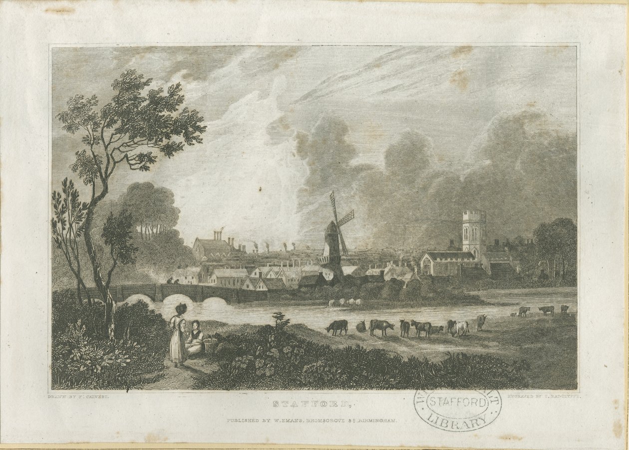Stafford - Vista Sud-Ovest: incisione, nd [c 1830] da Frederick Calvert