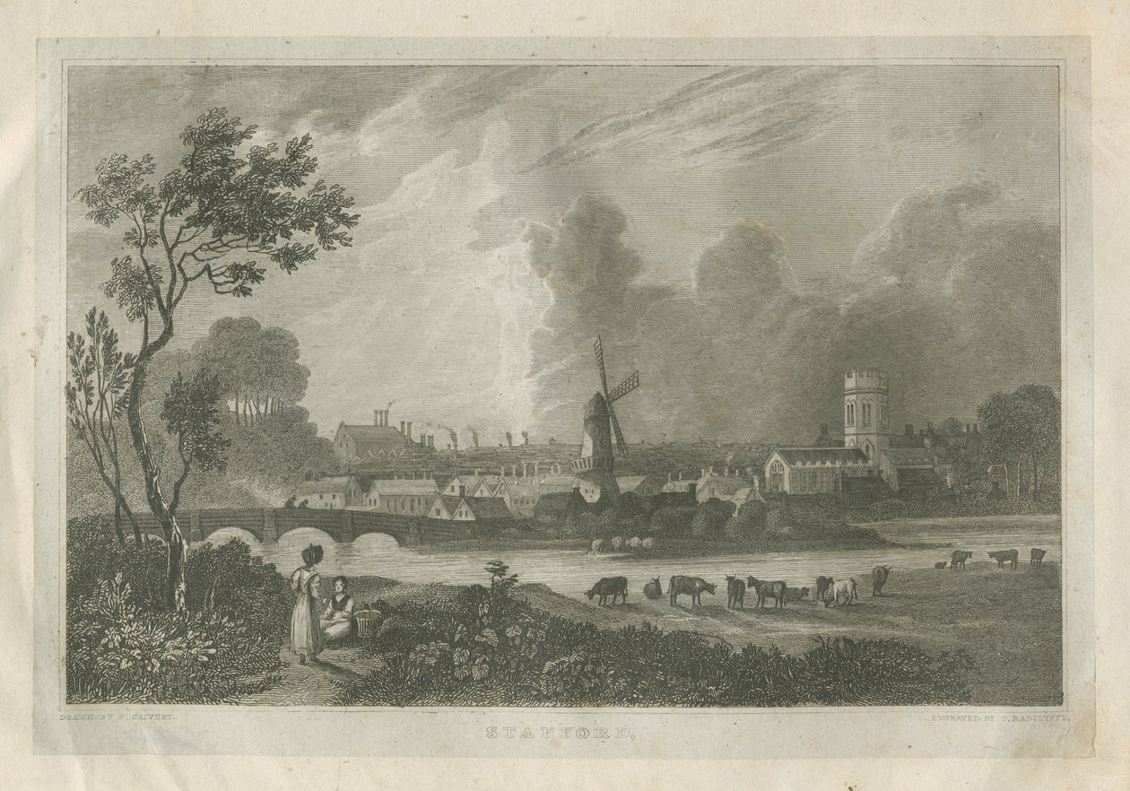 Stafford - Vista Sud-Ovest (incisione) da Frederick Calvert