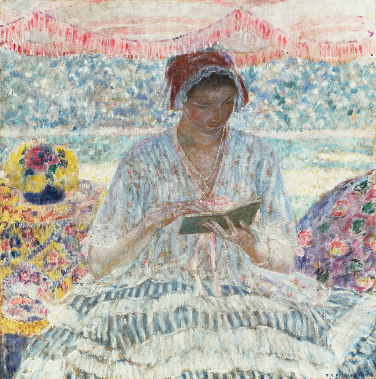 Lettura estiva (sotto la tenda) da Frederick Carl Frieseke