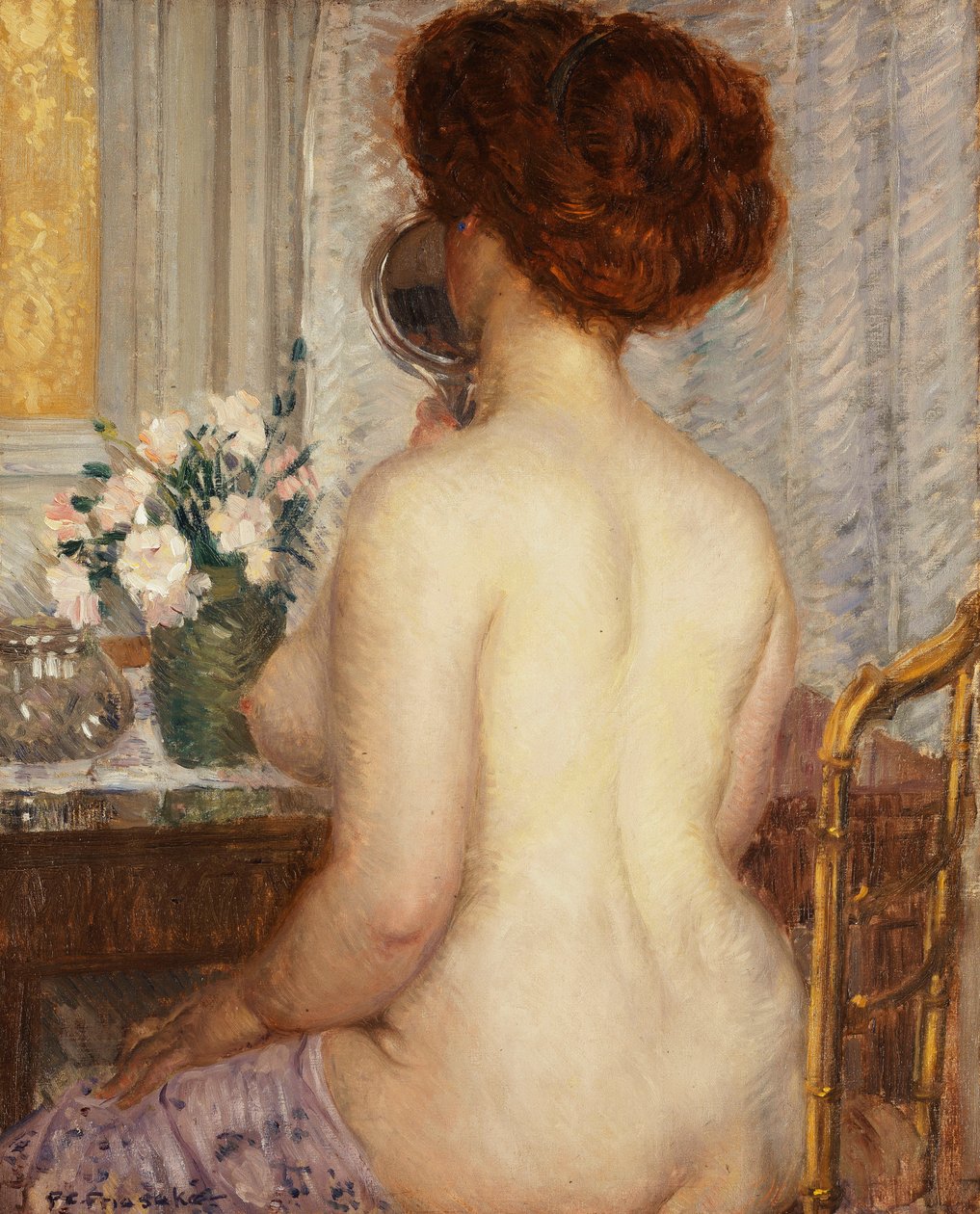 Donna al Tavolo da Toeletta da Frederick Carl Frieseke