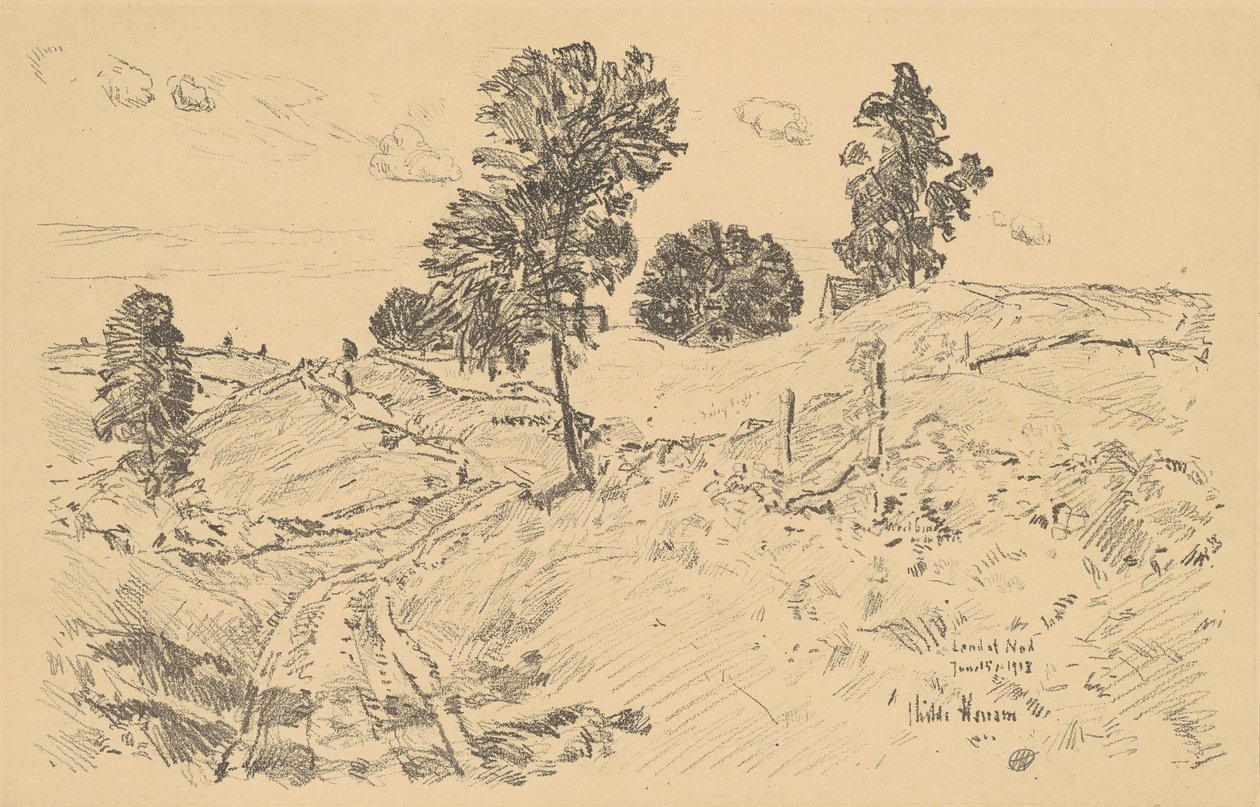 Paesaggio, Terra di Nod, 1918 da Frederick Childe Hassam