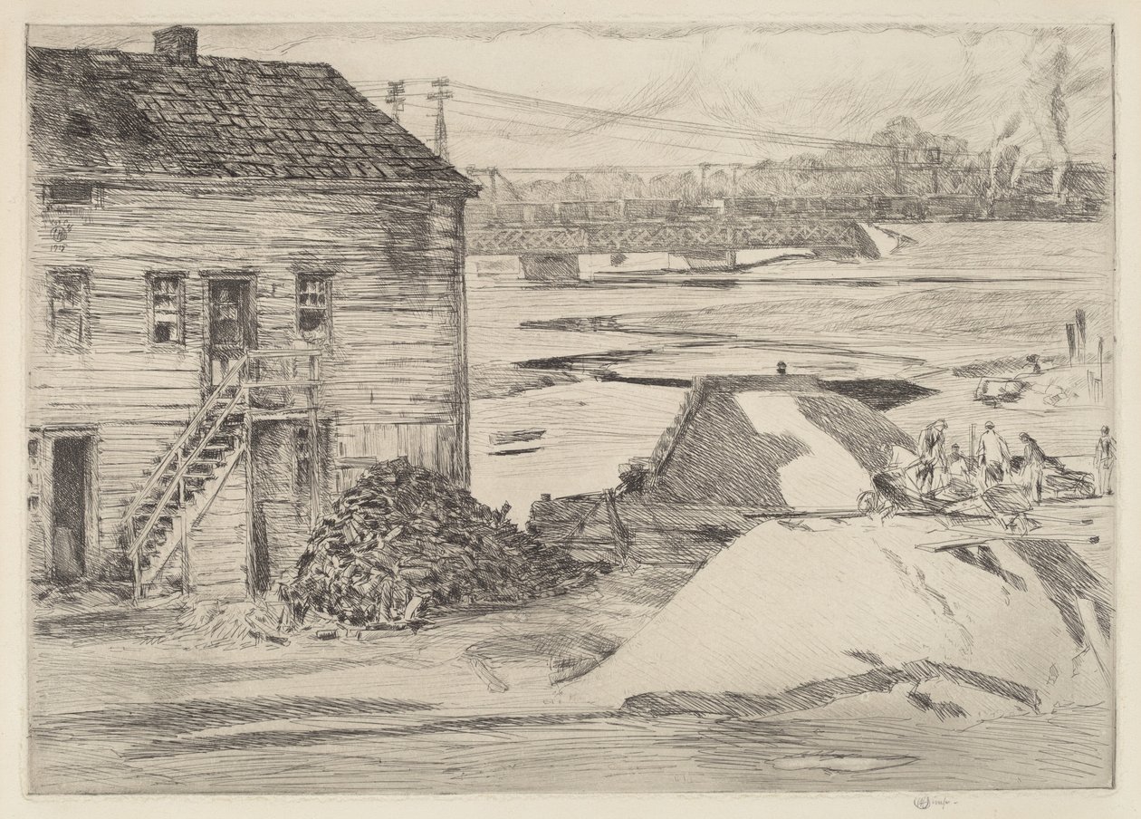 Bassa marea, ponte di Cos Cob, 1915 da Frederick Childe Hassam