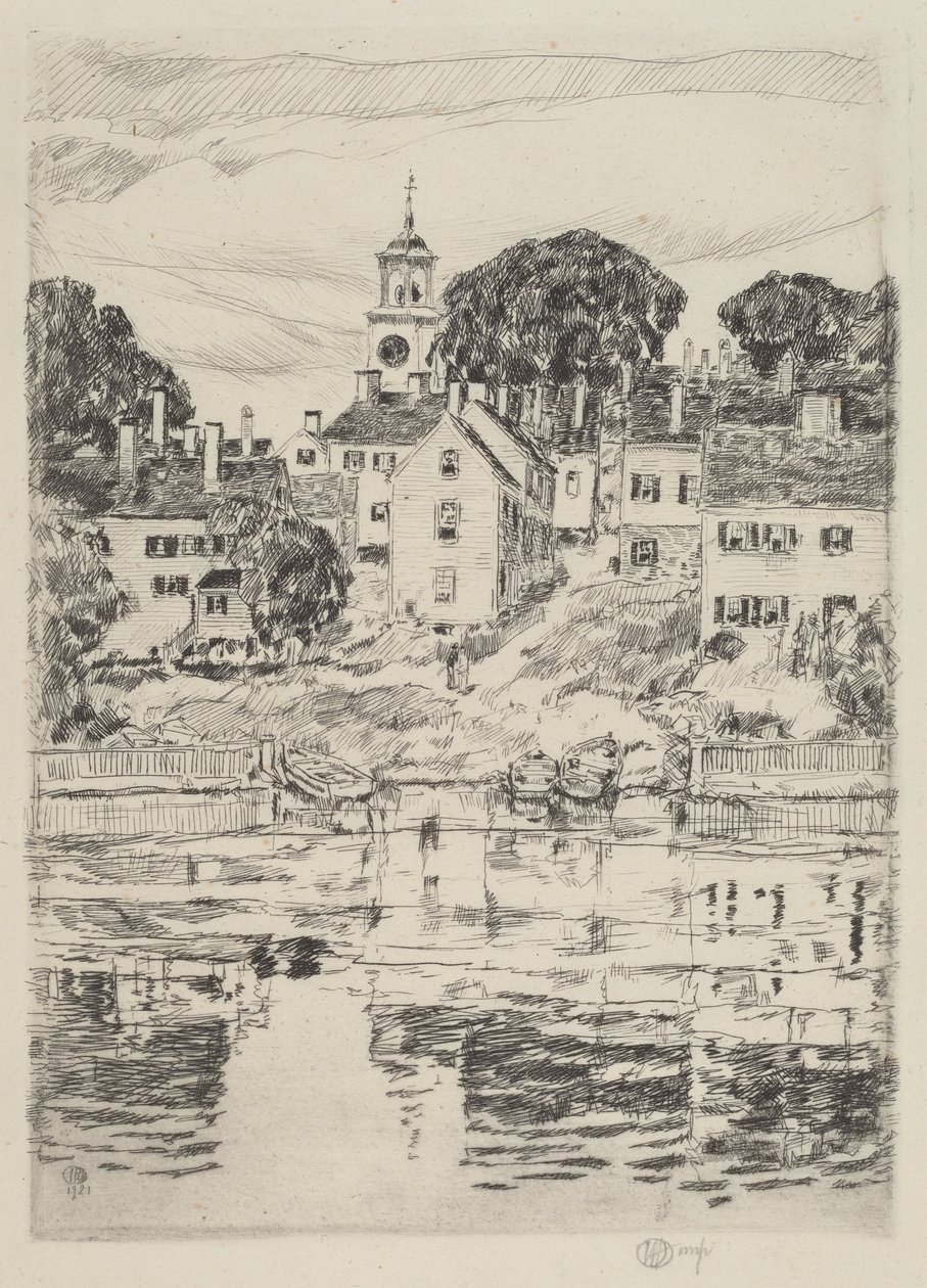 La torre della chiesa, Portsmouth, 1921 da Frederick Childe Hassam