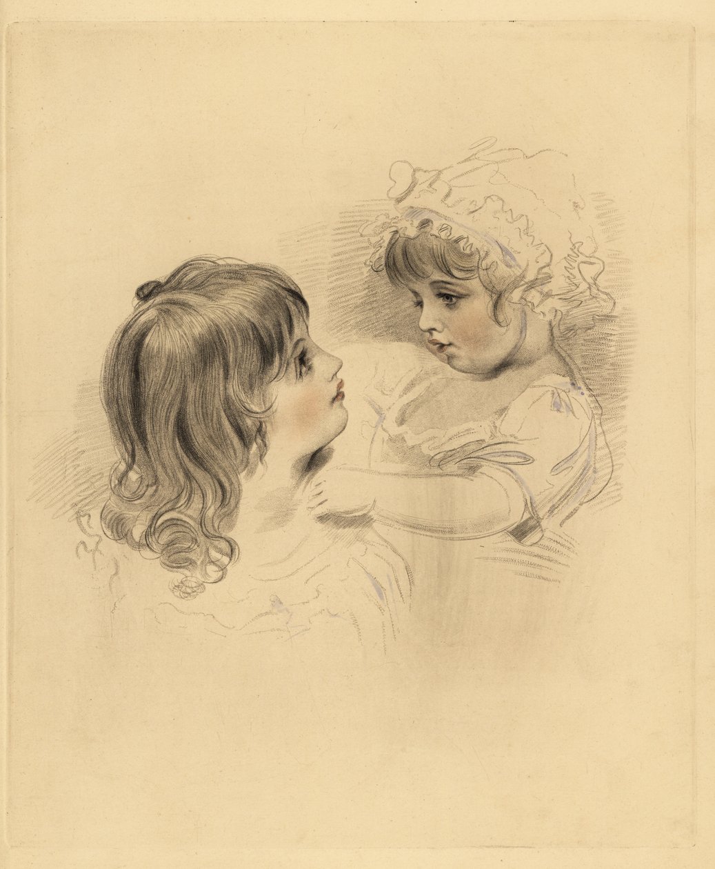 Ritratto di due bambini da Frederick Christian Lewis