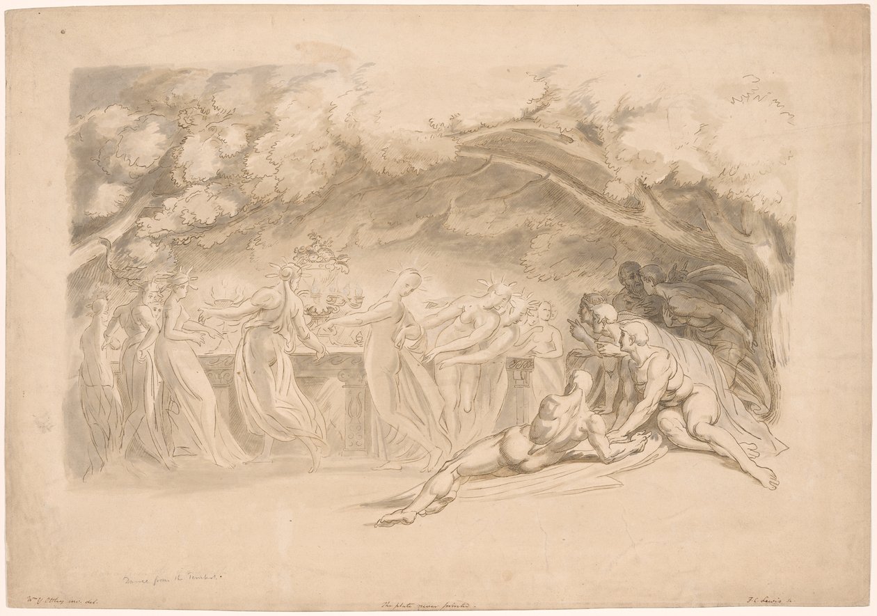 La danza delle ninfe, da La tempesta da Frederick Christian Lewis