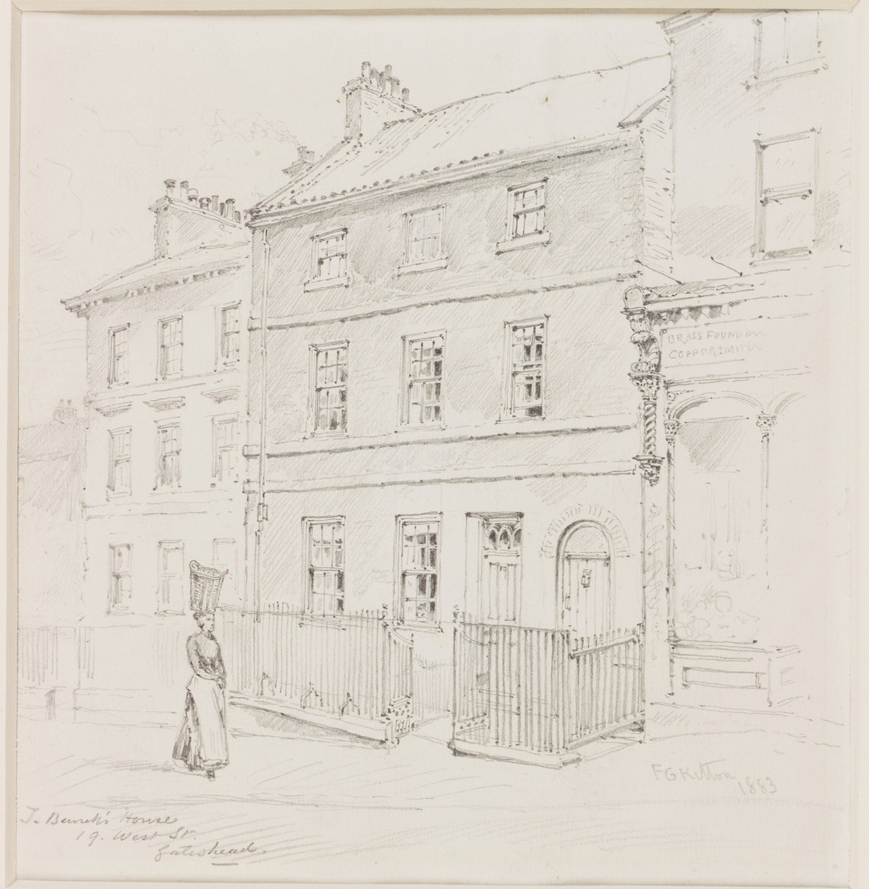 Casa di Thomas Bewick, West St., Gateshead da Frederick George Kitton