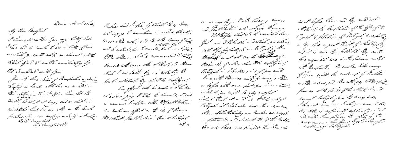 Lettera di Arthur Wellesley, duca di Wellington, al feldmaresciallo Lord Beresford, 1815-1865 da Frederick George Netherclift