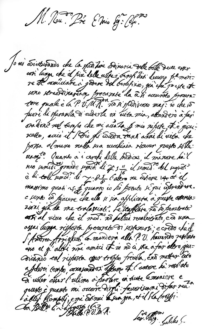 Lettera di Galileo Galilei, 1627 1865 da Frederick George Netherclift