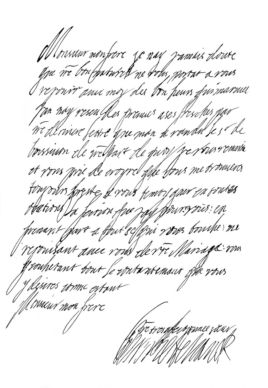 Lettera di Henrietta Maria, Regina di Carlo I, XVII secolo (1865) da Frederick George Netherclift