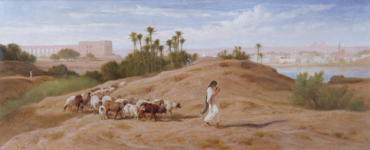 Un pastore di capre vicino al Cairo da Frederick Goodall
