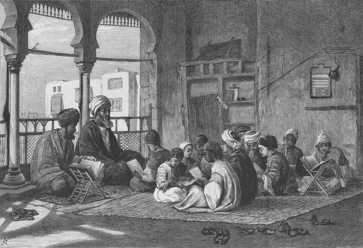 La scuola del Sultano Hassan, inciso da Butterworth e Heath da Frederick Goodall