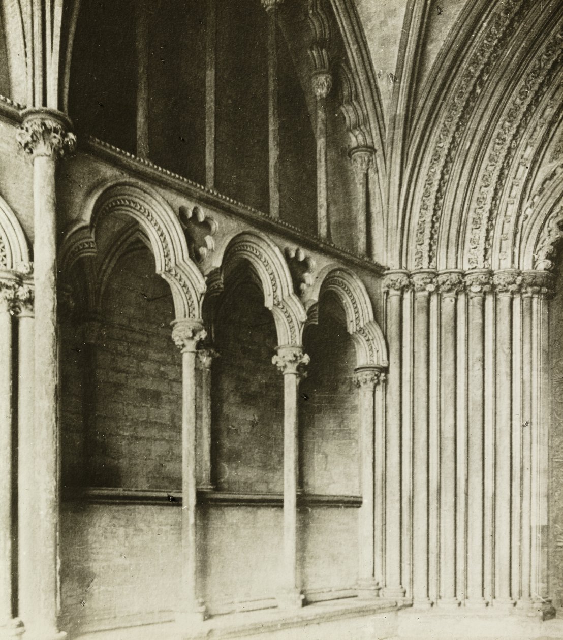 Cattedrale di Ely: Portico della Galilea, dettagli da Frederick H. Evans