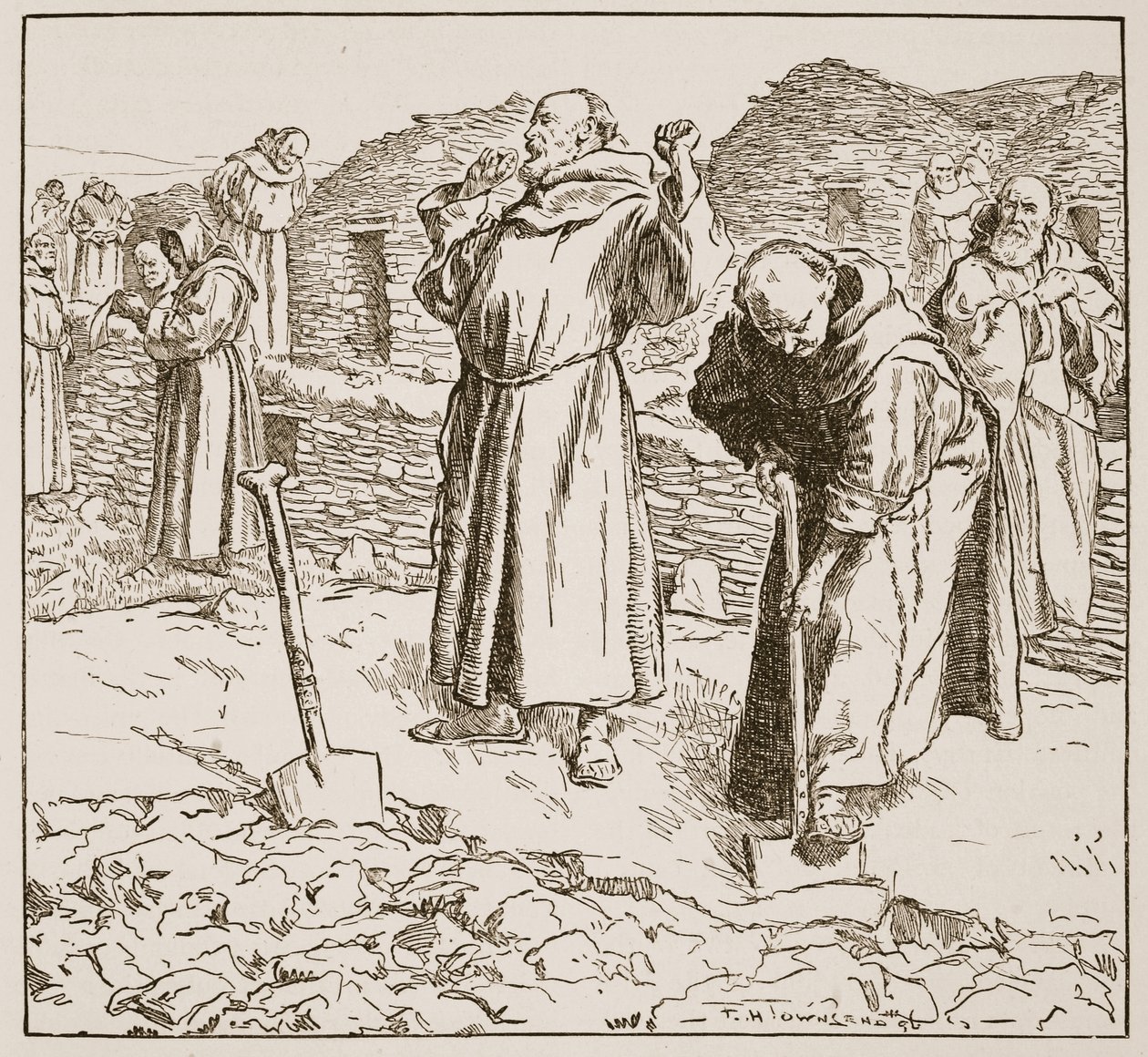 Agricoltura monastica, illustrazione da 