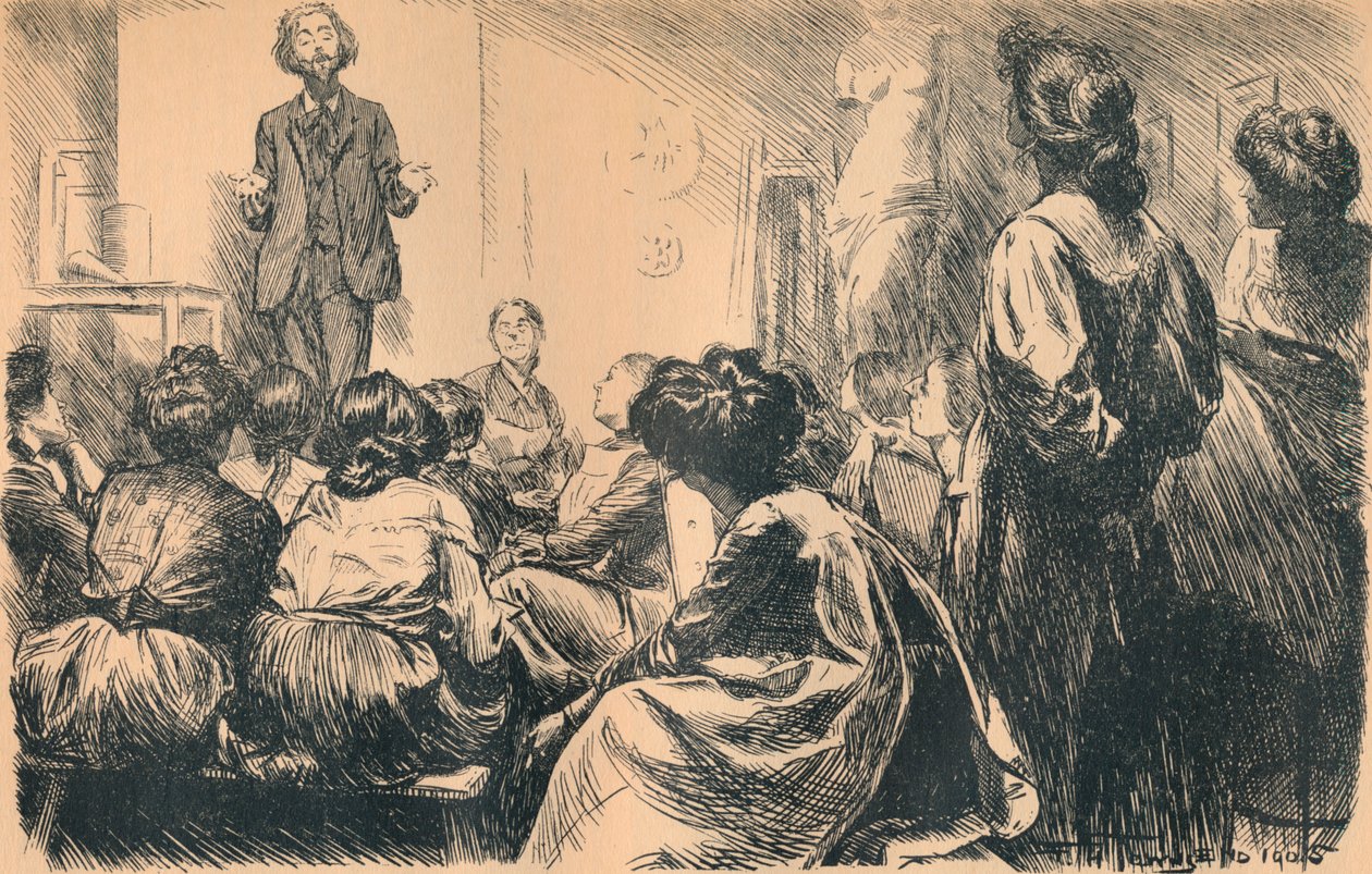 Le nostre lezioni serali di arte sono iniziate, 1905 da Frederick Henry Townsend