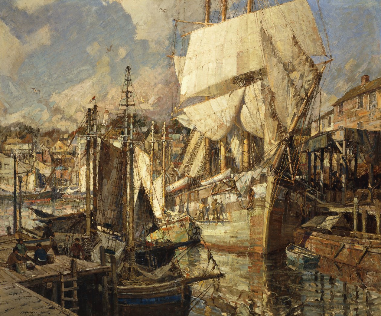 Nave del Sale di Cadice, Porto di Gloucester da Frederick John Mulhaupt