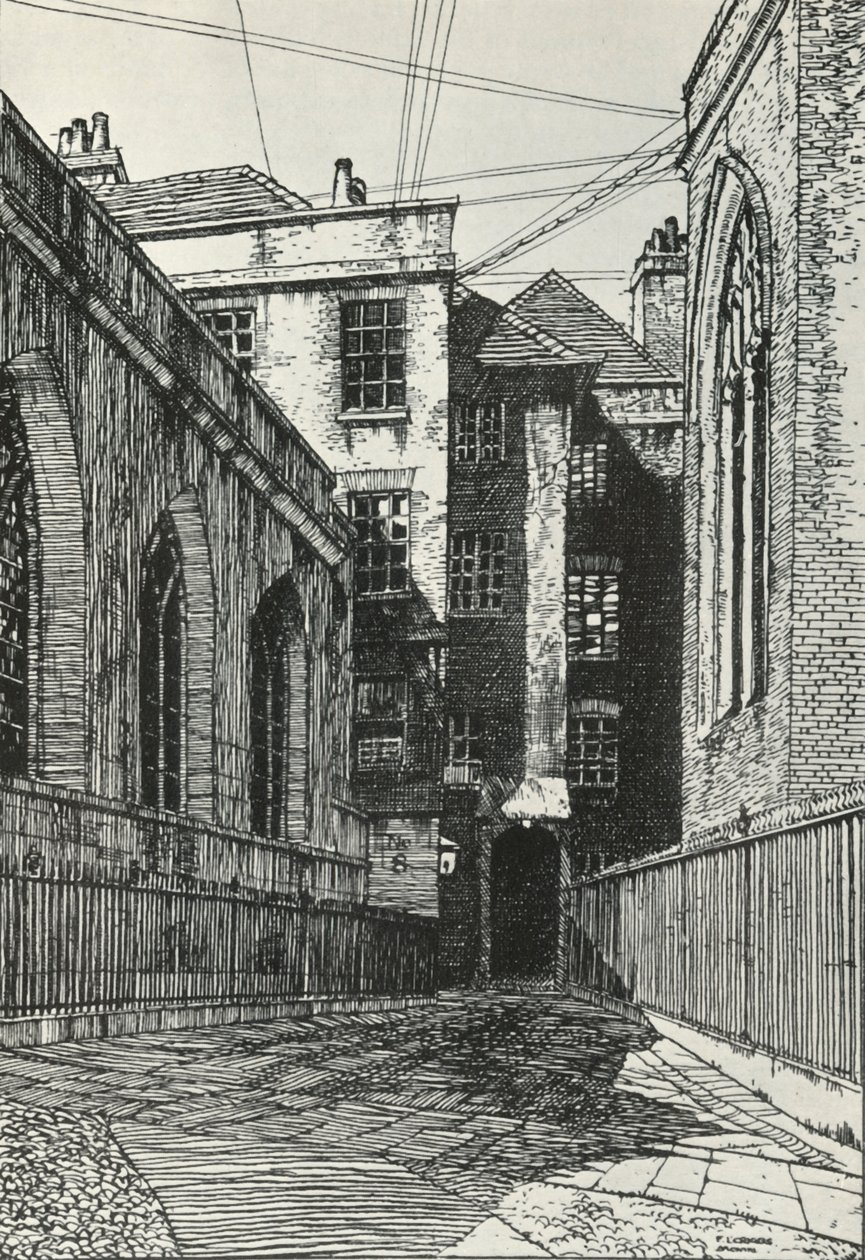 Lato sud della sala a Cliffords Inn nella città di Londra da Frederick Landseer Maur Griggs