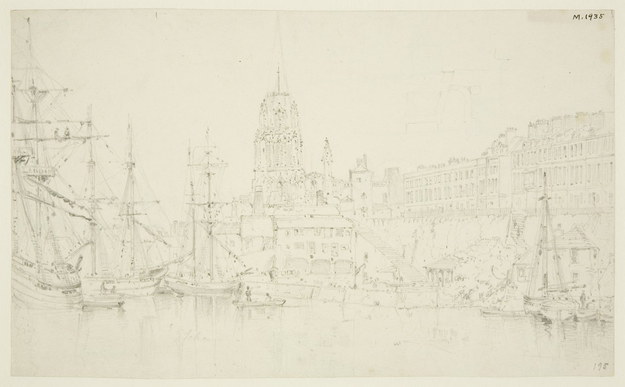 St Mary Redcliffe e Redcliffe Wharf dal Ponte di Prince Street da Frederick Mackenzie