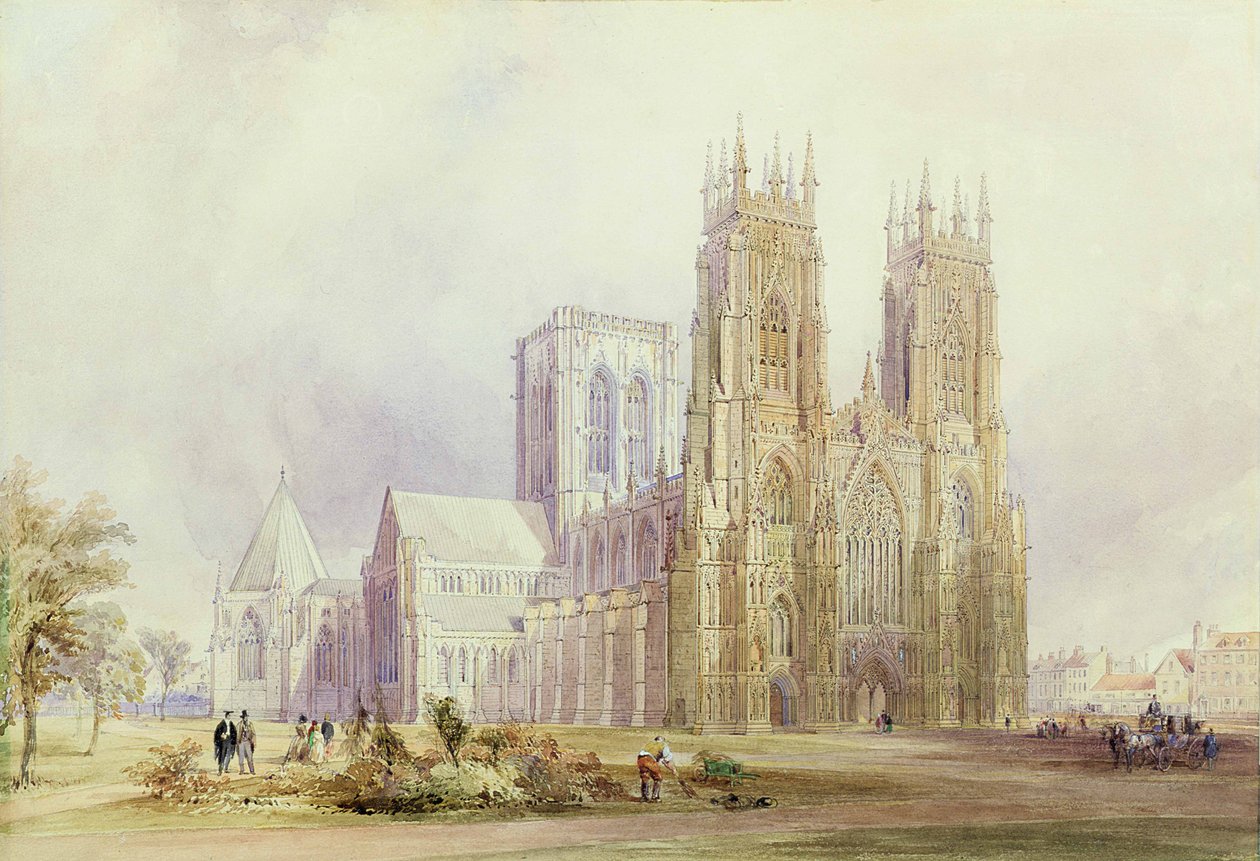 York Minster: vista nord-ovest da Frederick Mackenzie