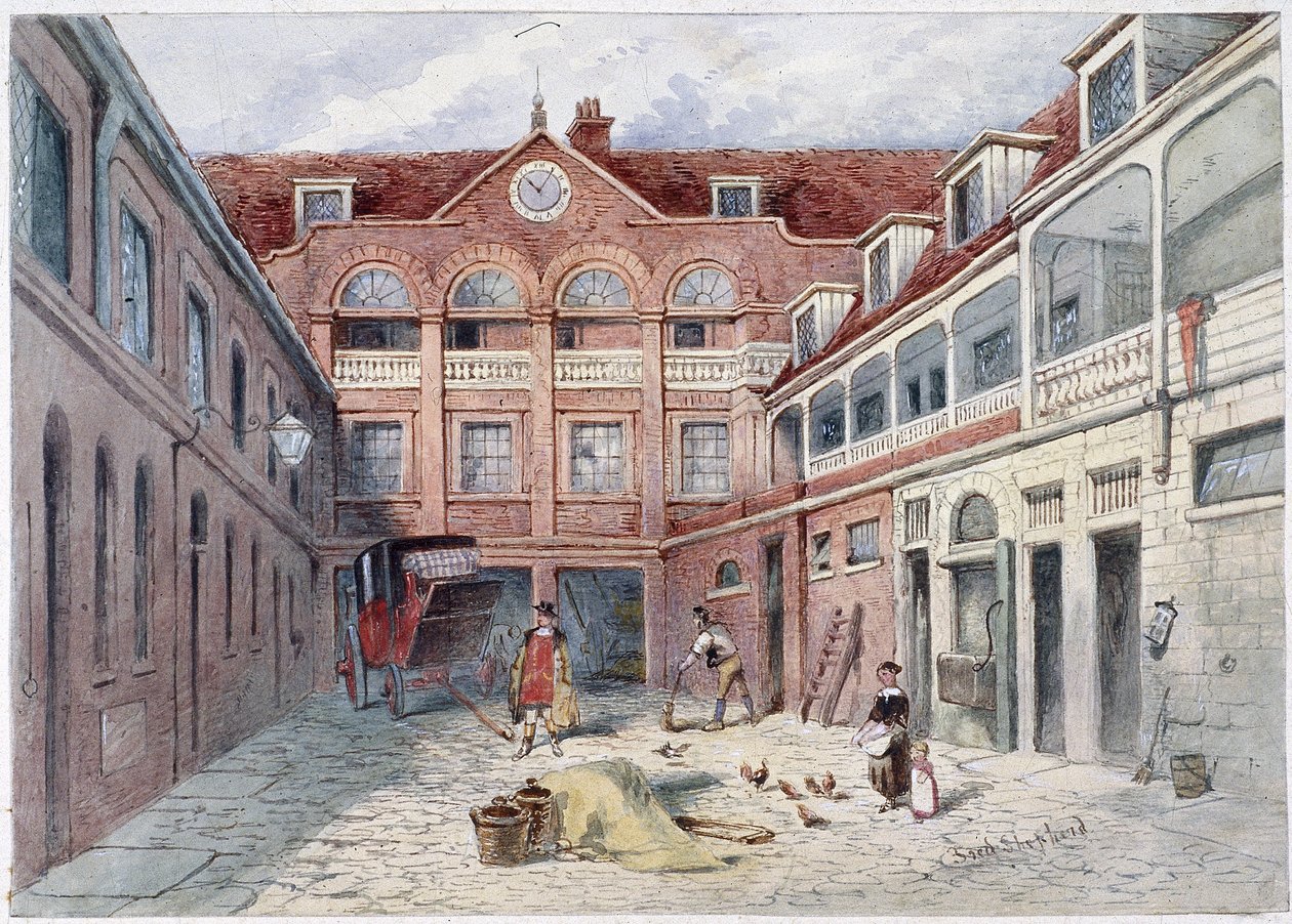 The Blue Boar Inn, Holborn, Londra, c1840 da Frederick Napoleon Shepherd