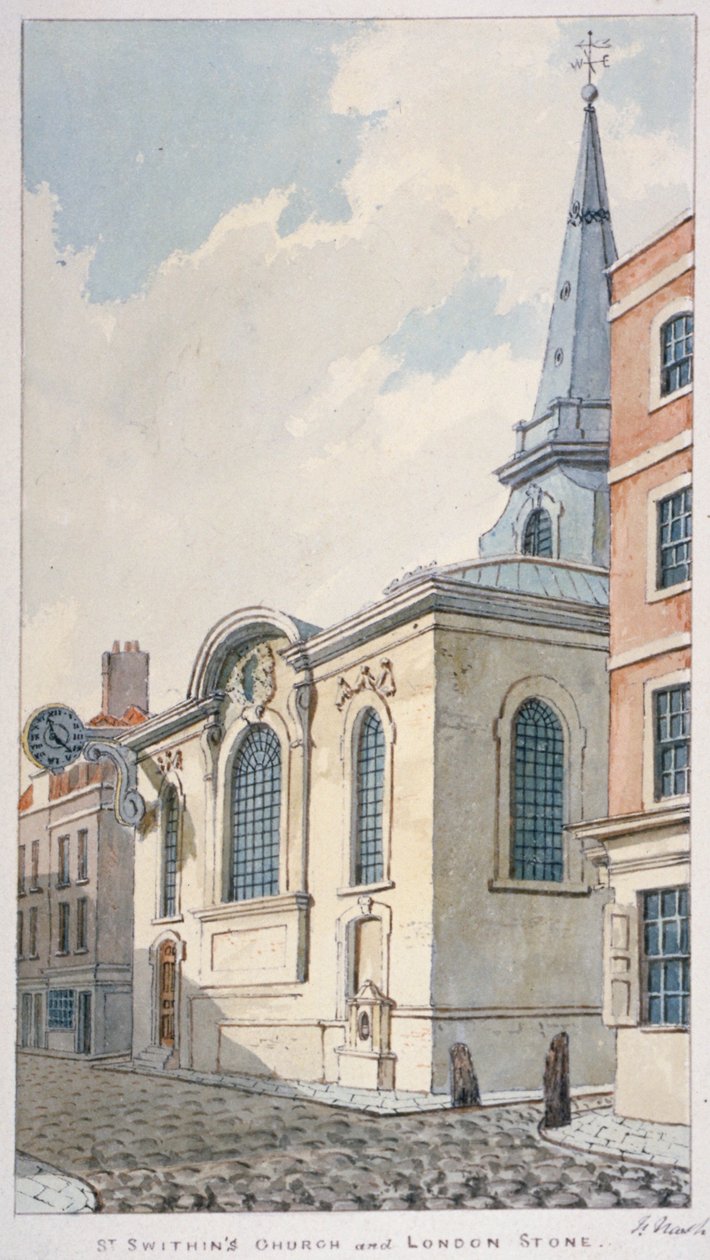 Chiesa di St Swithin London Stone, City of London da Frederick Nash