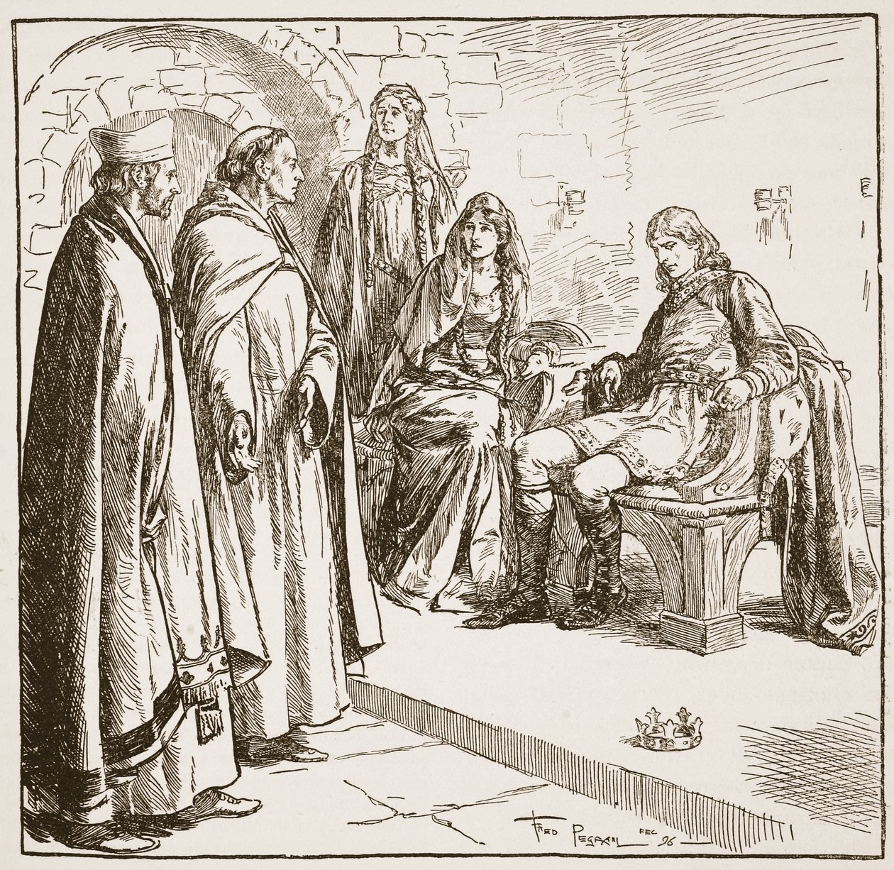 Dunstan, Edwy ed Elgiva, illustrazione da 
