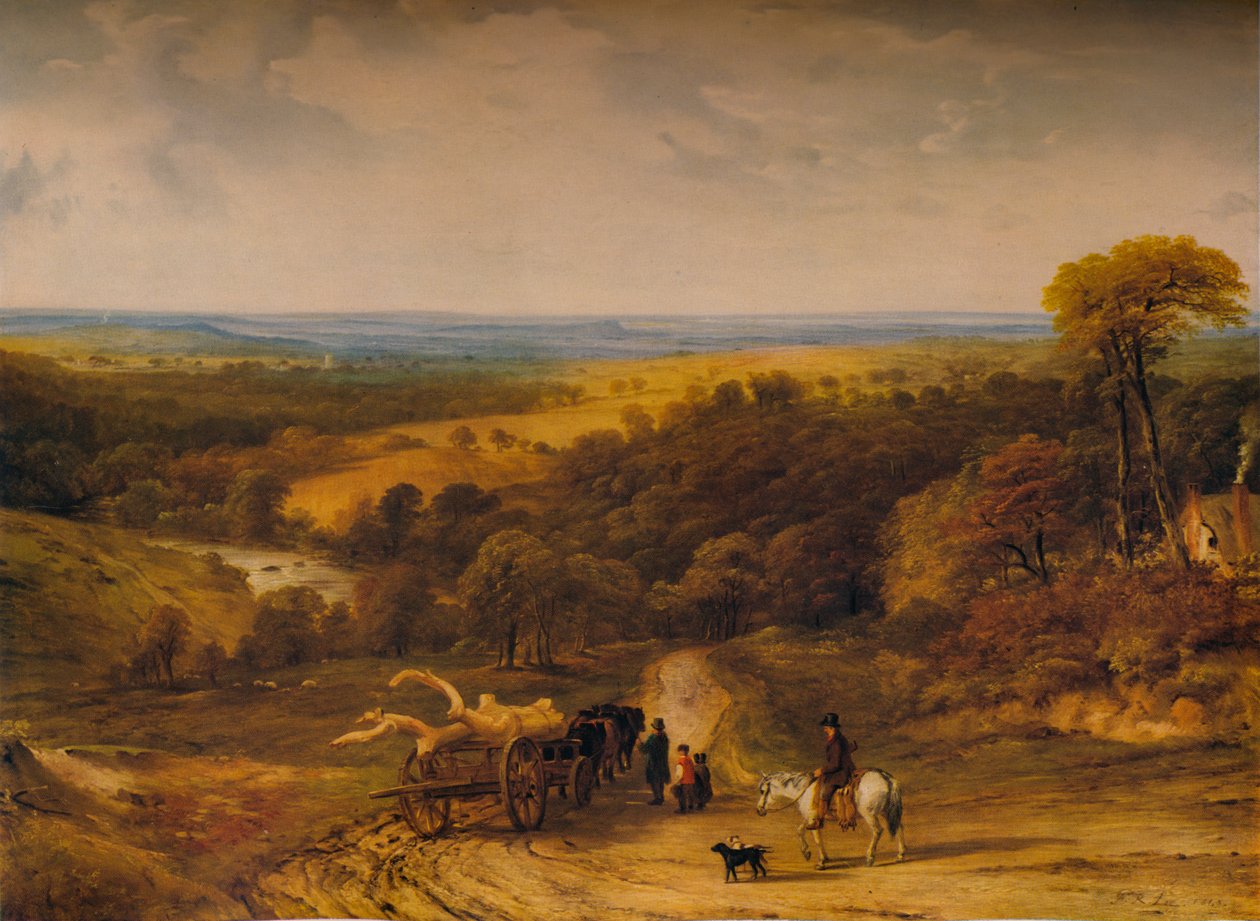 Vista vicino a Crediton, Devon, 1843 da Frederick Richard Lee