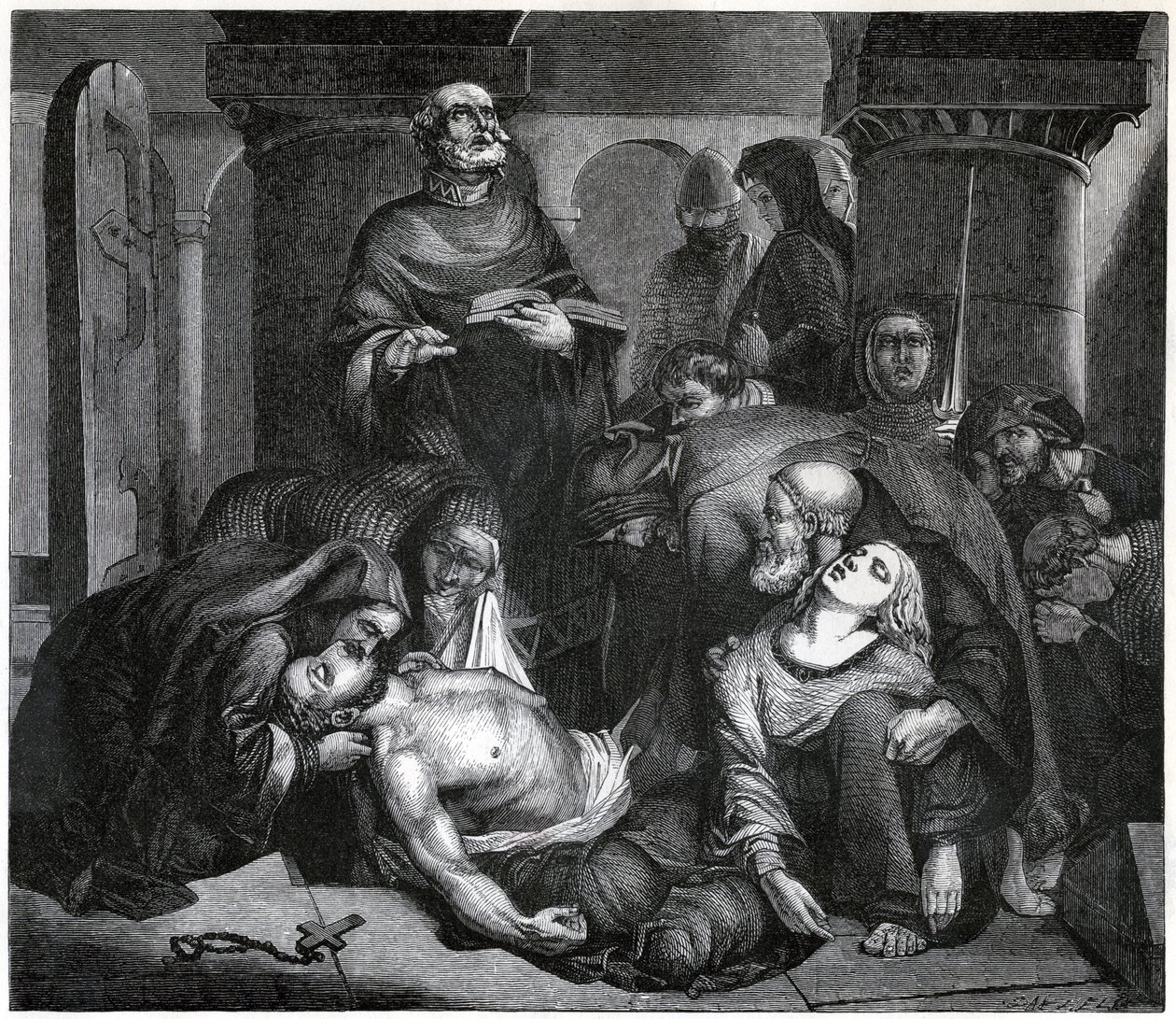 La Sepoltura di Harold a Waltham Abbey, 1847 da Frederick Richard Pickersgill