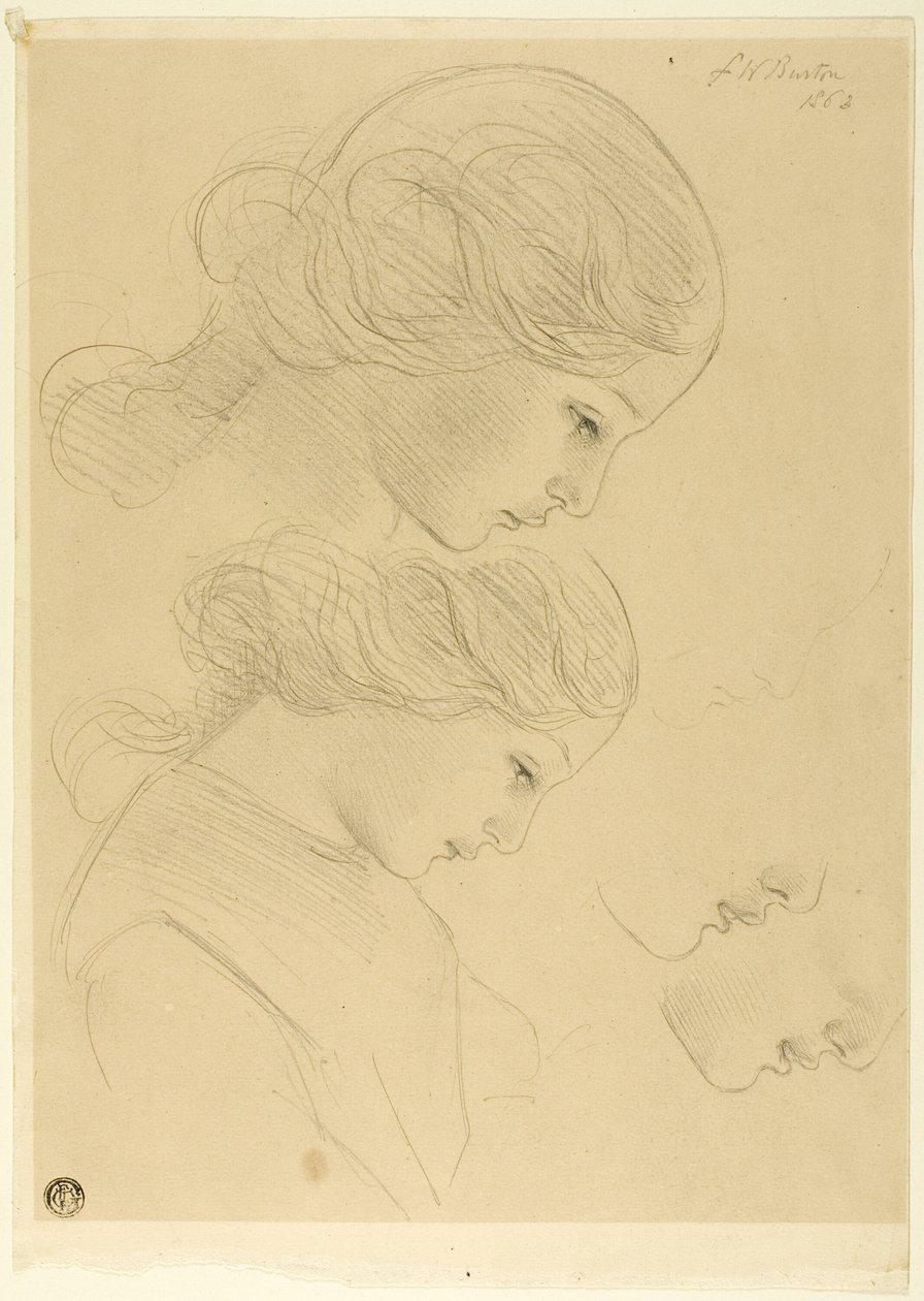 Schizzi di profilo di donna da Frederick William Burton