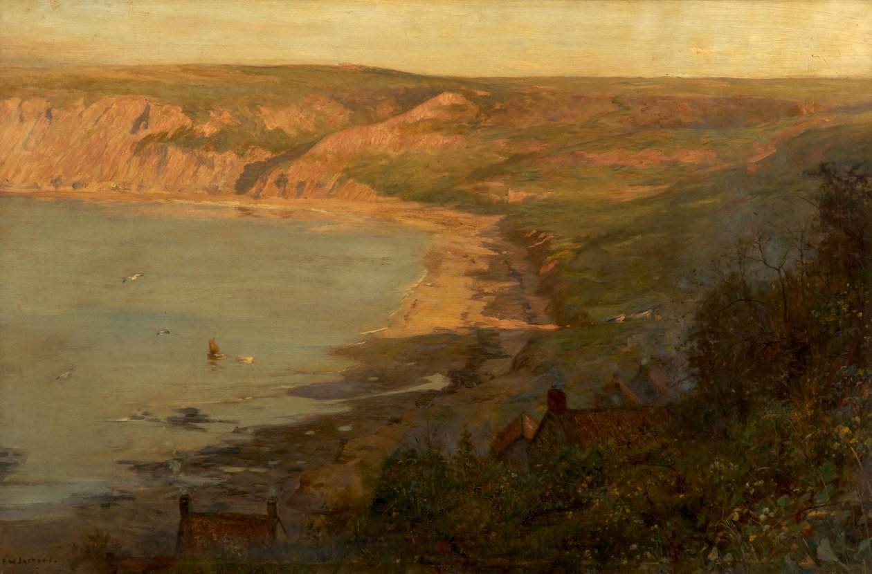Runswick Bay (Olio su tela) da Frederick William Jackson