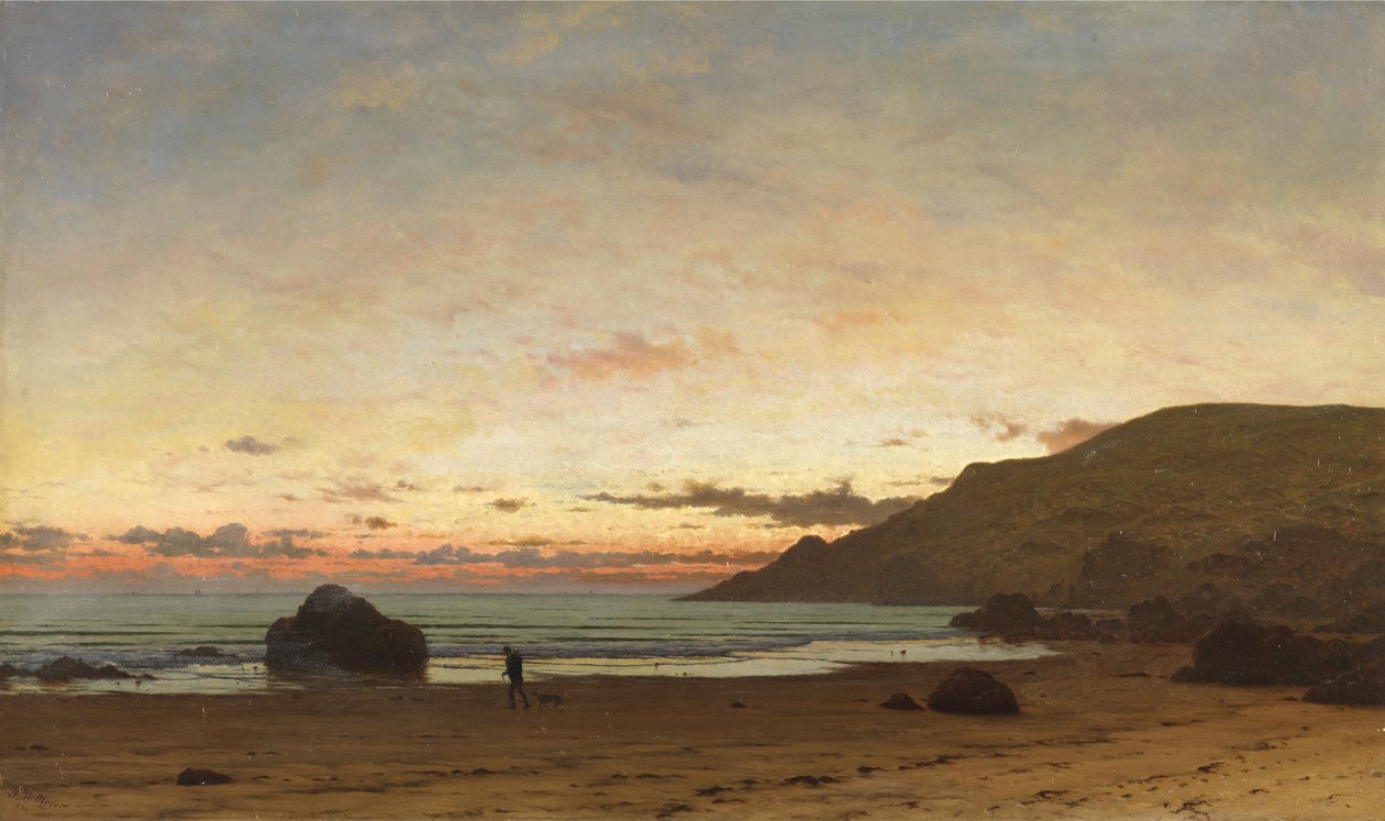 Scena costiera con un uomo e un cane da Frederick William Meyer