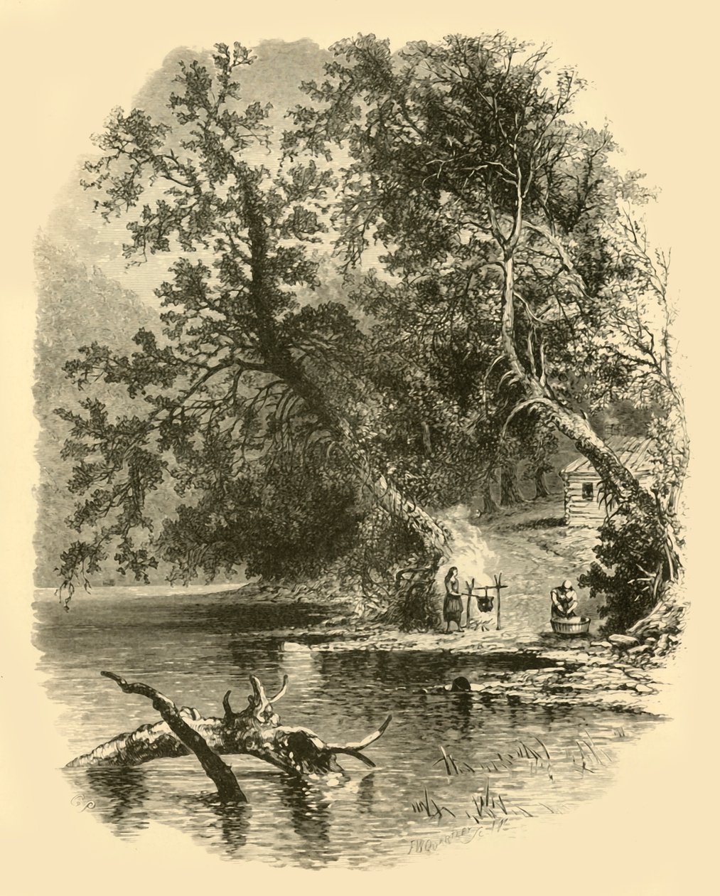 Ramo nord del Susquehanna, a Hunlocks, 1874 da Frederick William Quartley