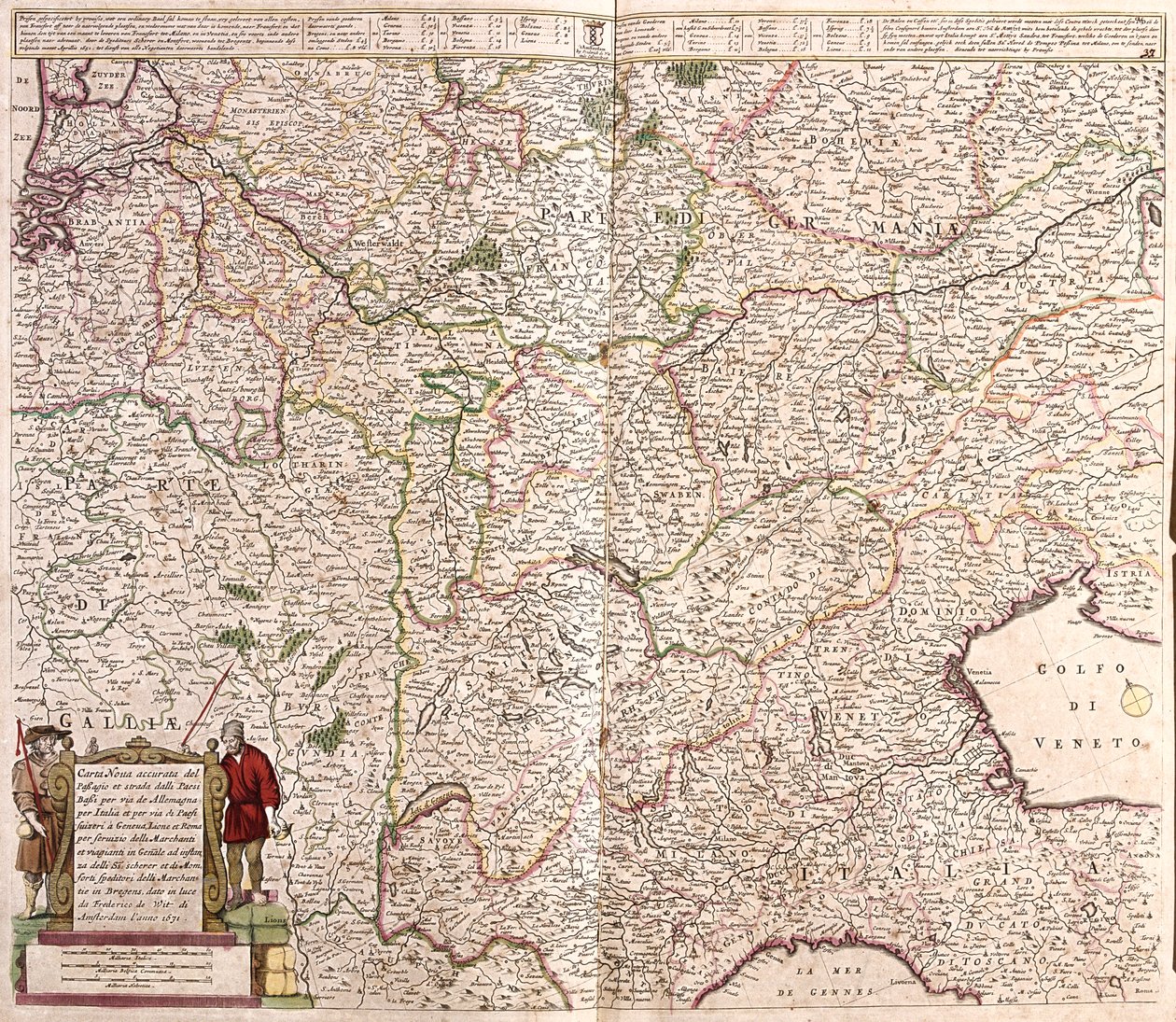 Francia orientale, Belgio, Svizzera, Germania occidentale, Italia settentrionale da Frederick de Wit
