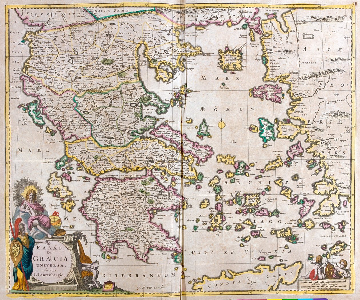 Mappa della Grecia da Frederick de Wit