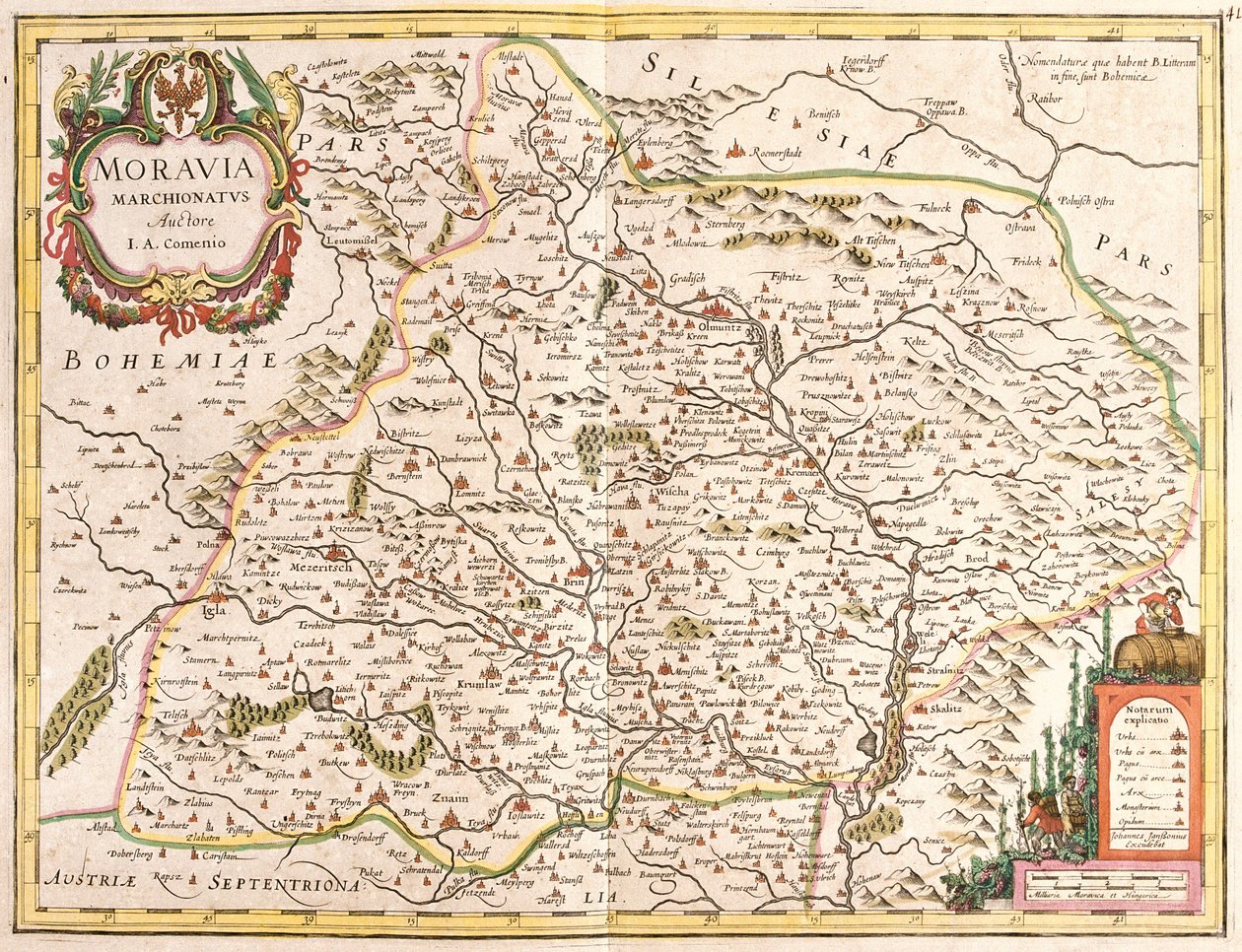 Mappa della Moravia, Repubblica Ceca da Frederick de Wit