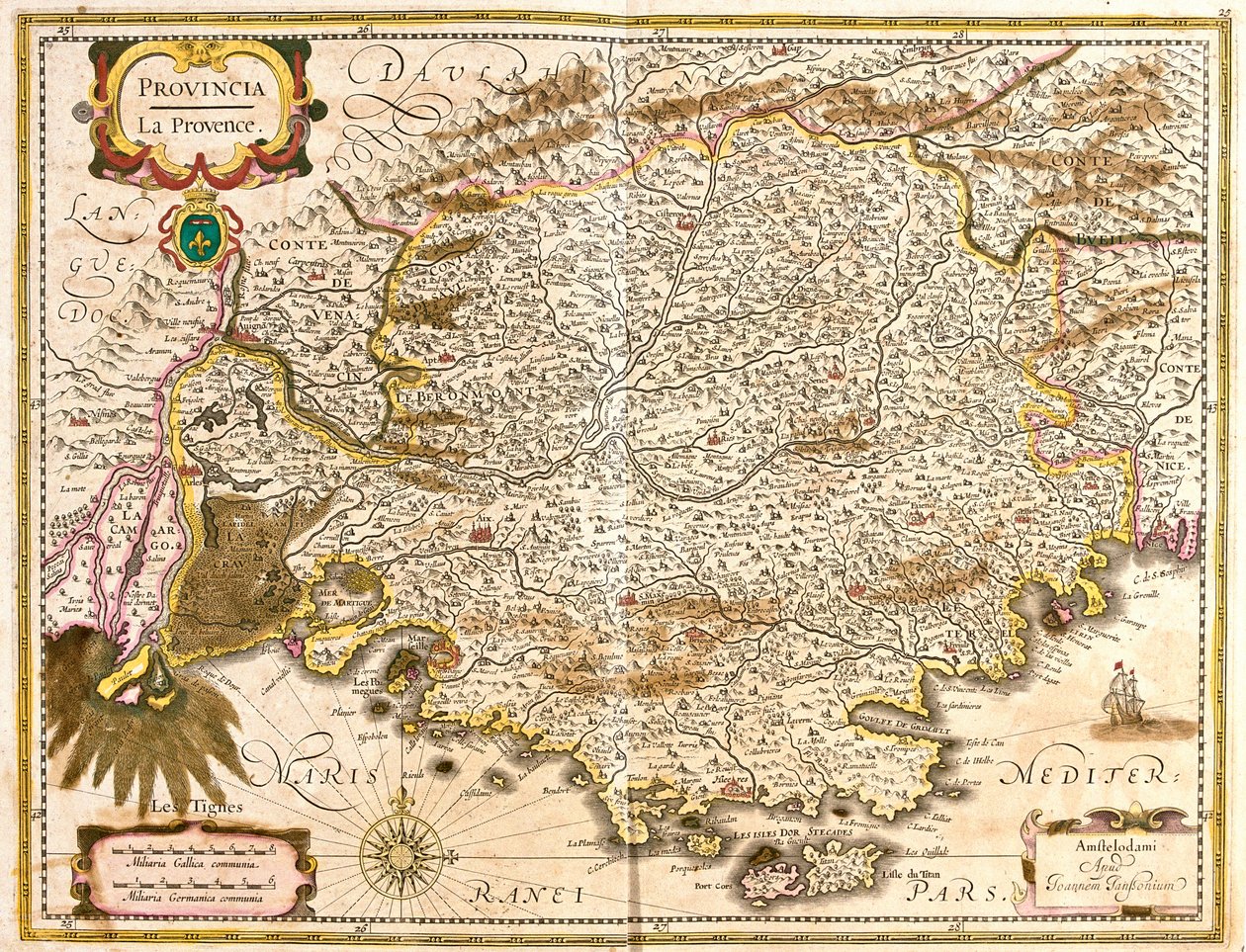 Mappa della Provenza (Francia) da Frederick de Wit