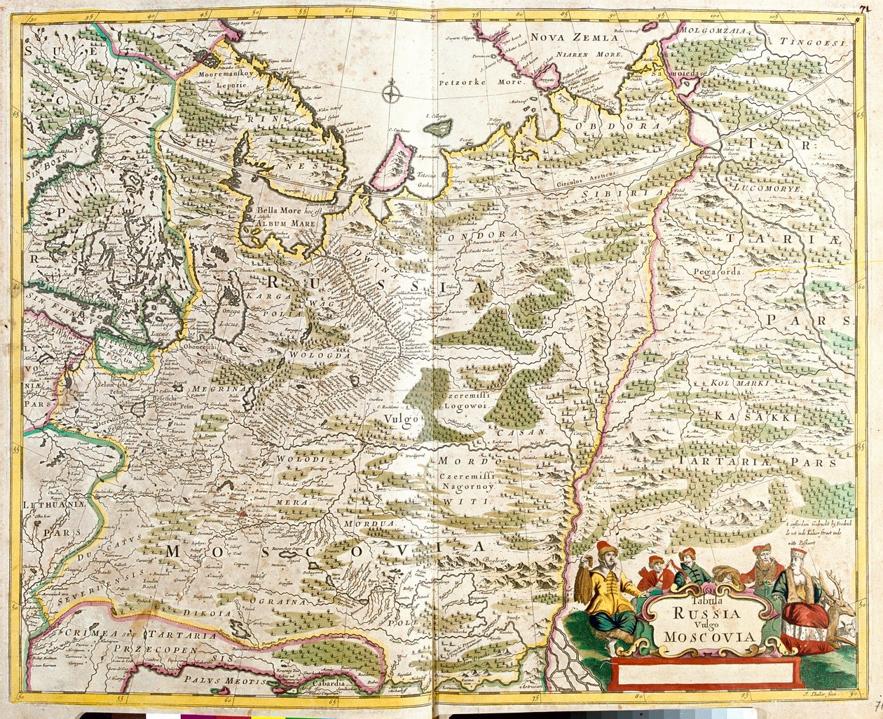 Mappa della Russia, intorno alla città di Mosca da Frederick de Wit