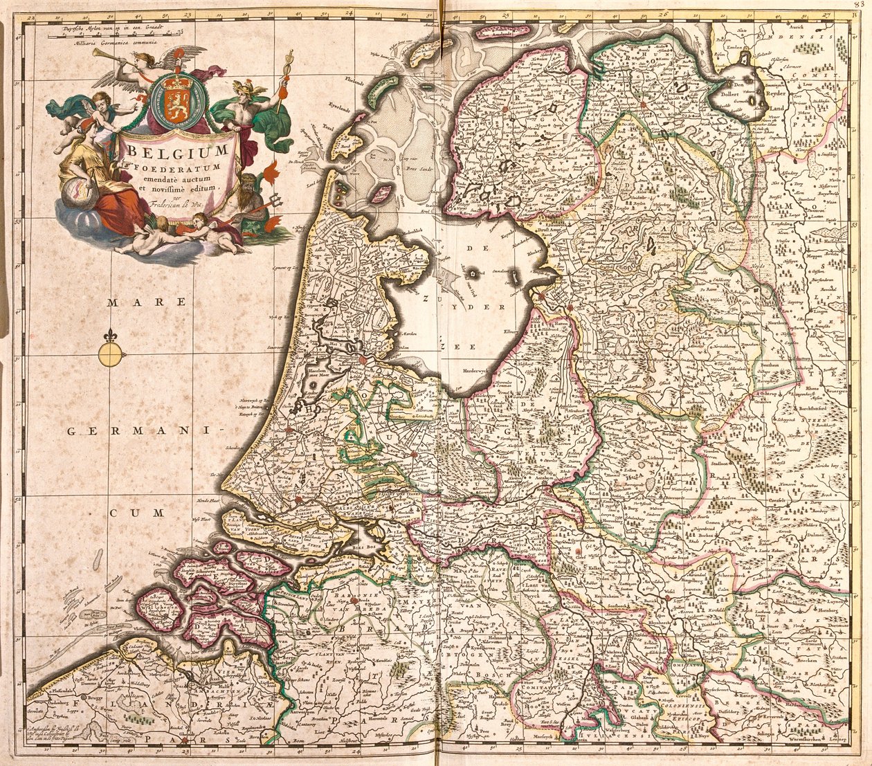 Mappa della Federazione Belga (Belgio) da Frederick de Wit