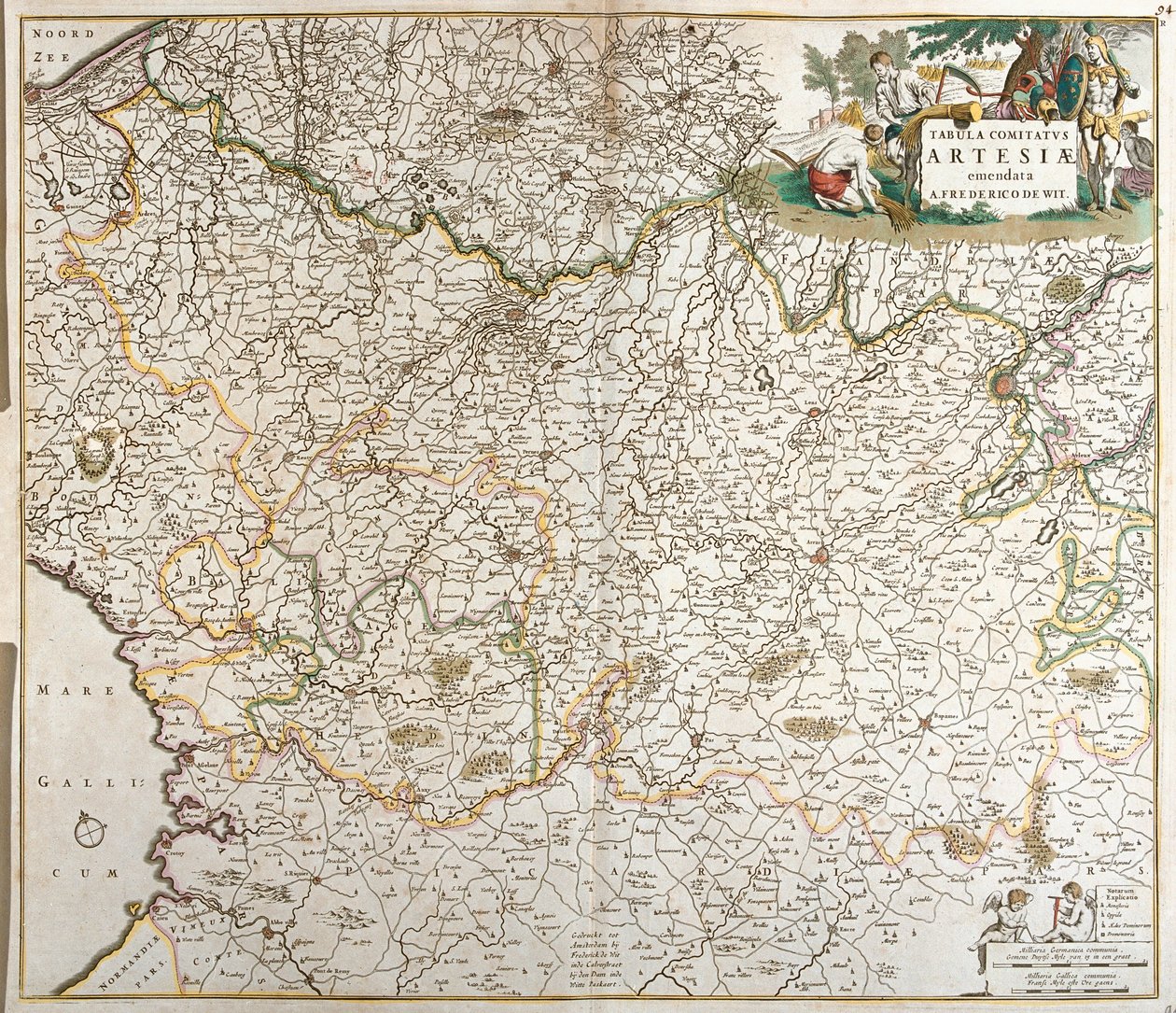 Mappa della Contea di Artois (Francia) da Frederick de Wit