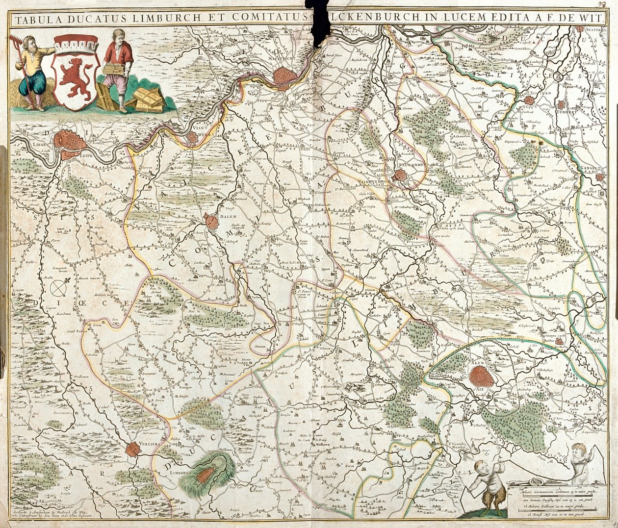 Mappa del Ducato di Limburgo (Belgio) da Frederick de Wit